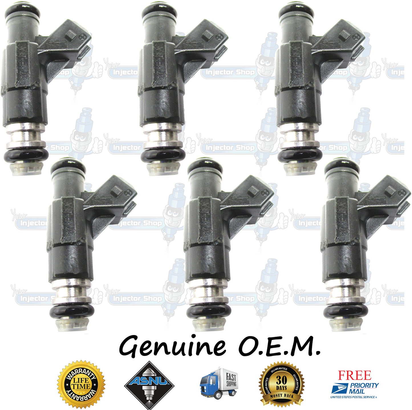 6x Genuine Ford 97JF-BA Fuel Injectors 0280155734 Bosch Vin E 4.0L SOHC V6 245CID Cologne