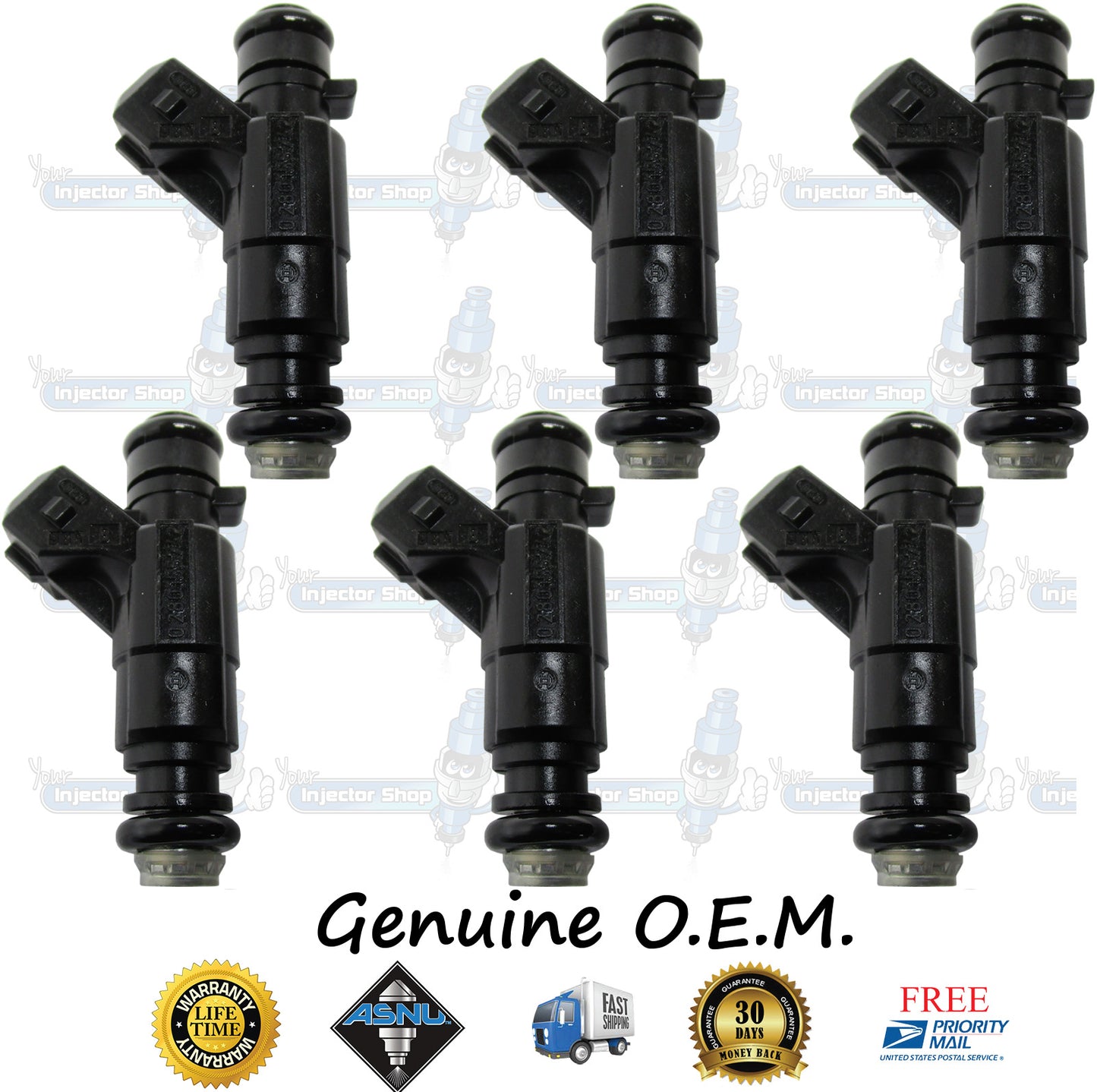 6x Genuine Mercedes Benz MB A1120780049 Fuel Injectors 0280155742 Bosch 2.8L 3.2L SOHC V6 M112 W202