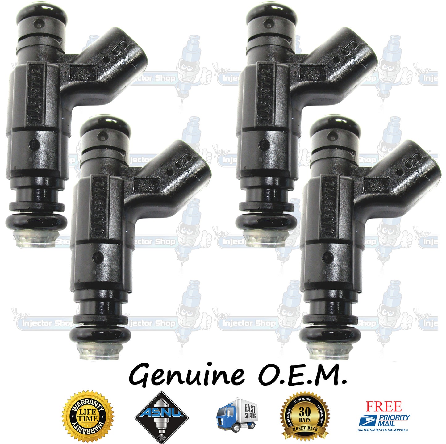 4x Genuine Mopar 04669772 Fuel Injectors 0280155782 Bosch 2.0L SOHC I4 122CID A588 ECB