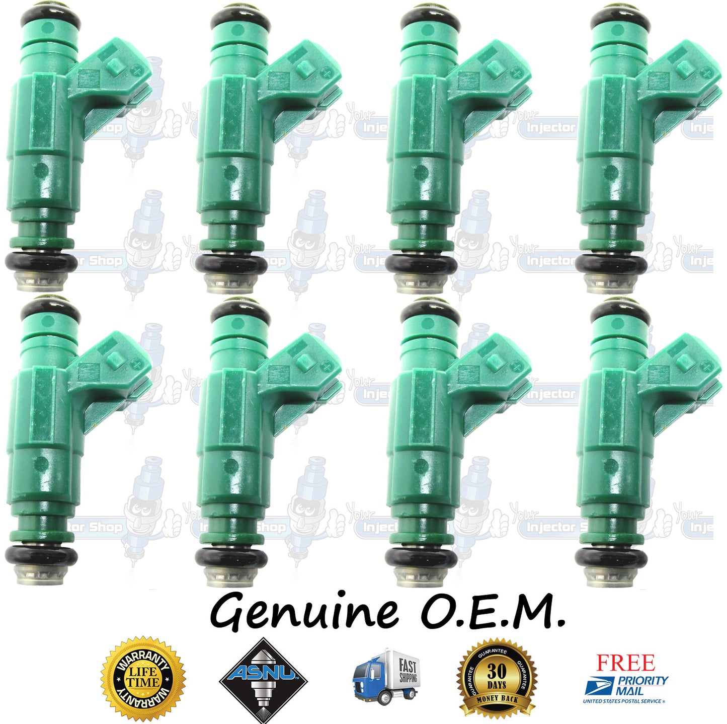 8x Genuine Land Rover ERR6600 Fuel Injectors 0280155787 Bosch 4.0L 4.6L OHV V8 Discovery Range Rover