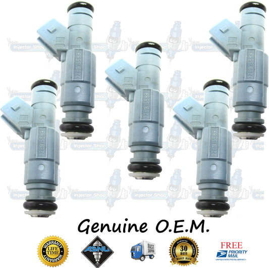 5x Genuine Volvo 9186060 Fuel Injectors 0280155830 Bosch 2.3L DOHC I5 Turbo