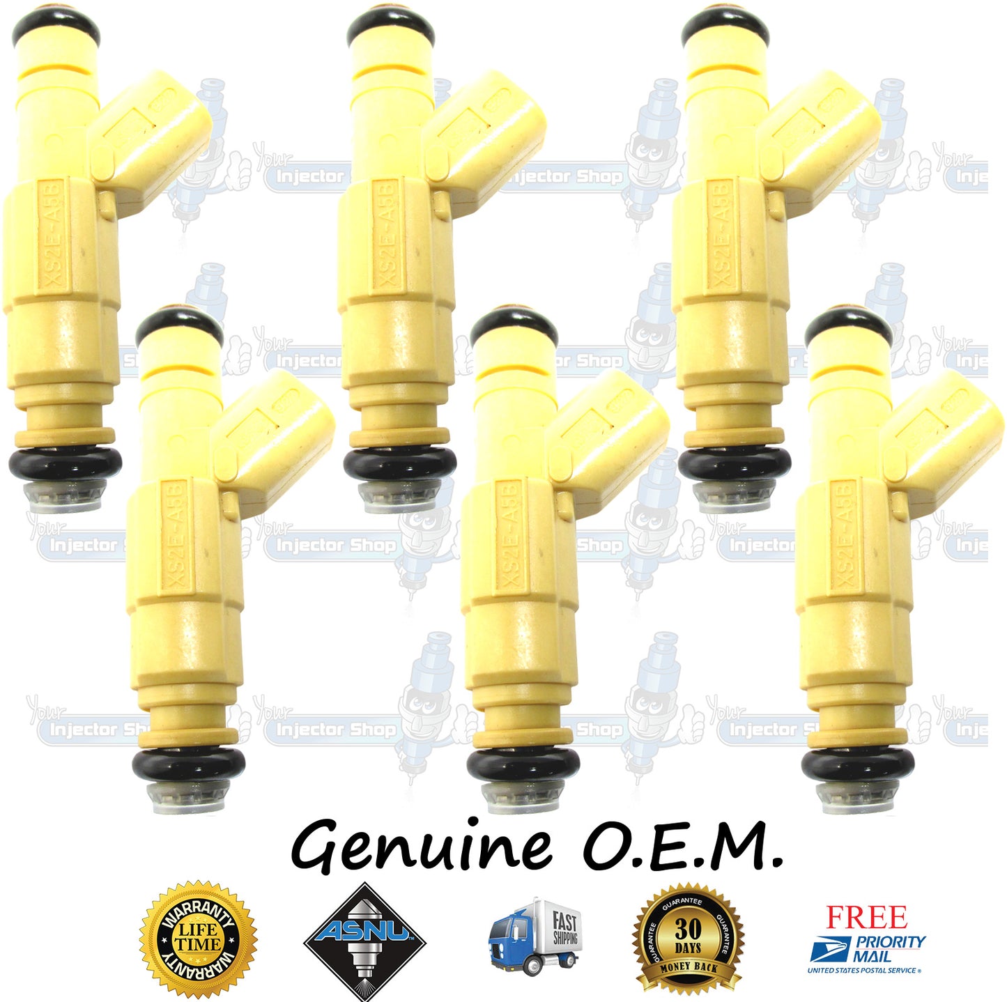 6x Genuine Mercury Mazda XS2E-A5B Fuel Injectors 0280155861 Bosch 2.5L DOHC V6 155CID Duratec
