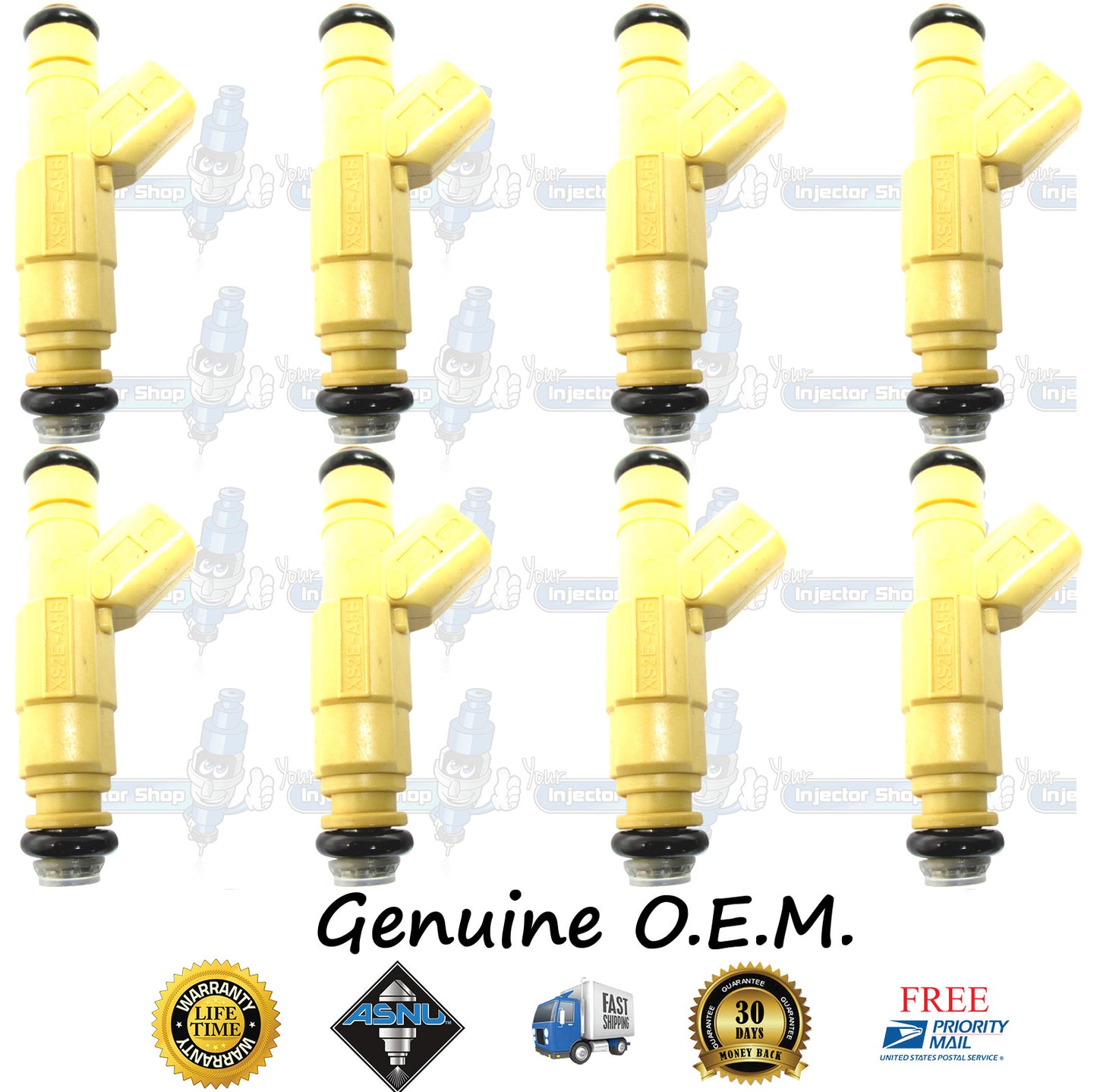 8x Genuine Mercury Ford XS2E-A5B Fuel Injectors 0280155861 Bosch 5.0L OHV V8 302CID