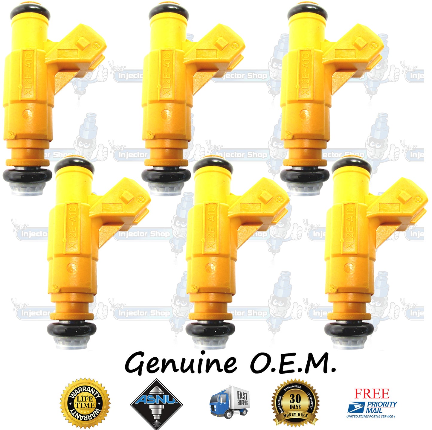 6x Genuine Ford Mercury XL2E-A1C Fuel Injectors 0280155900 Bosch 4.0L SOHC V6