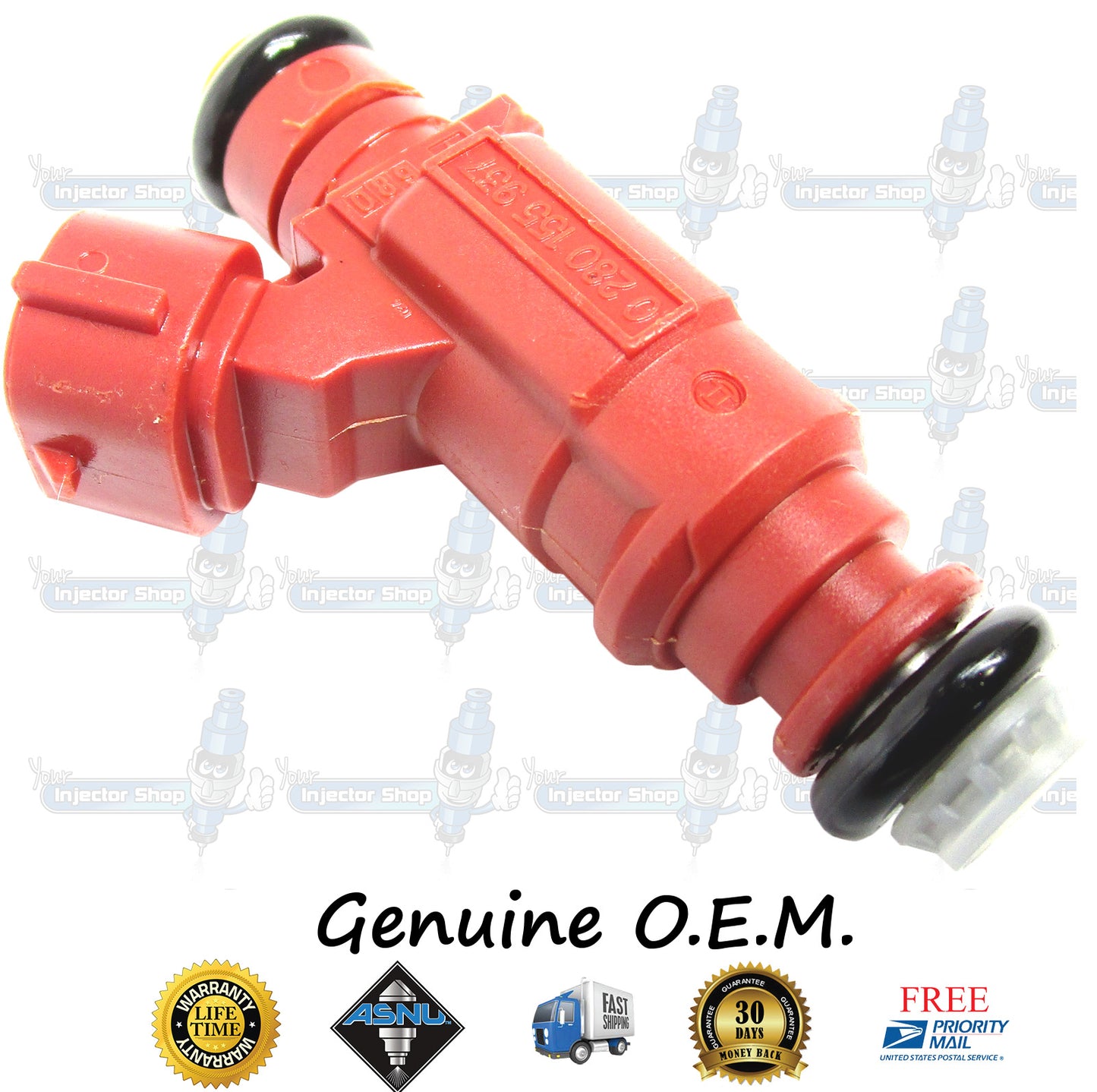 4x Genuine Nissan Fuel Injectors 16600-5M100 Bosch 0280155937 Sentra 1.6L 1.8L DOHC QG18-DE