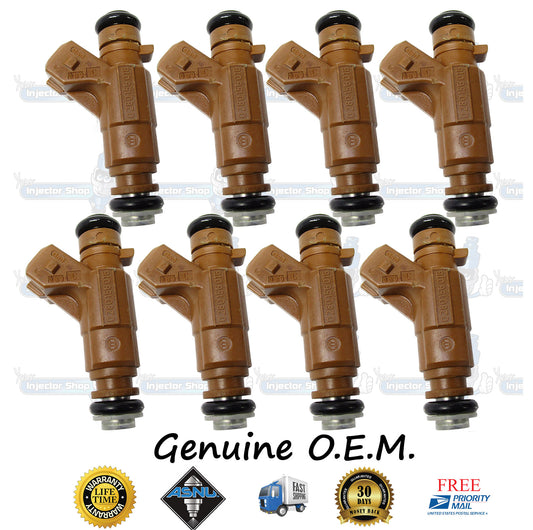 8x Genuine Mercedes Benz MB A1130780249 Fuel Injectors 0280156016 Bosch 4.3L 5.0L SOHC V8 M113 E43 E50 C215 W463 C209 W211