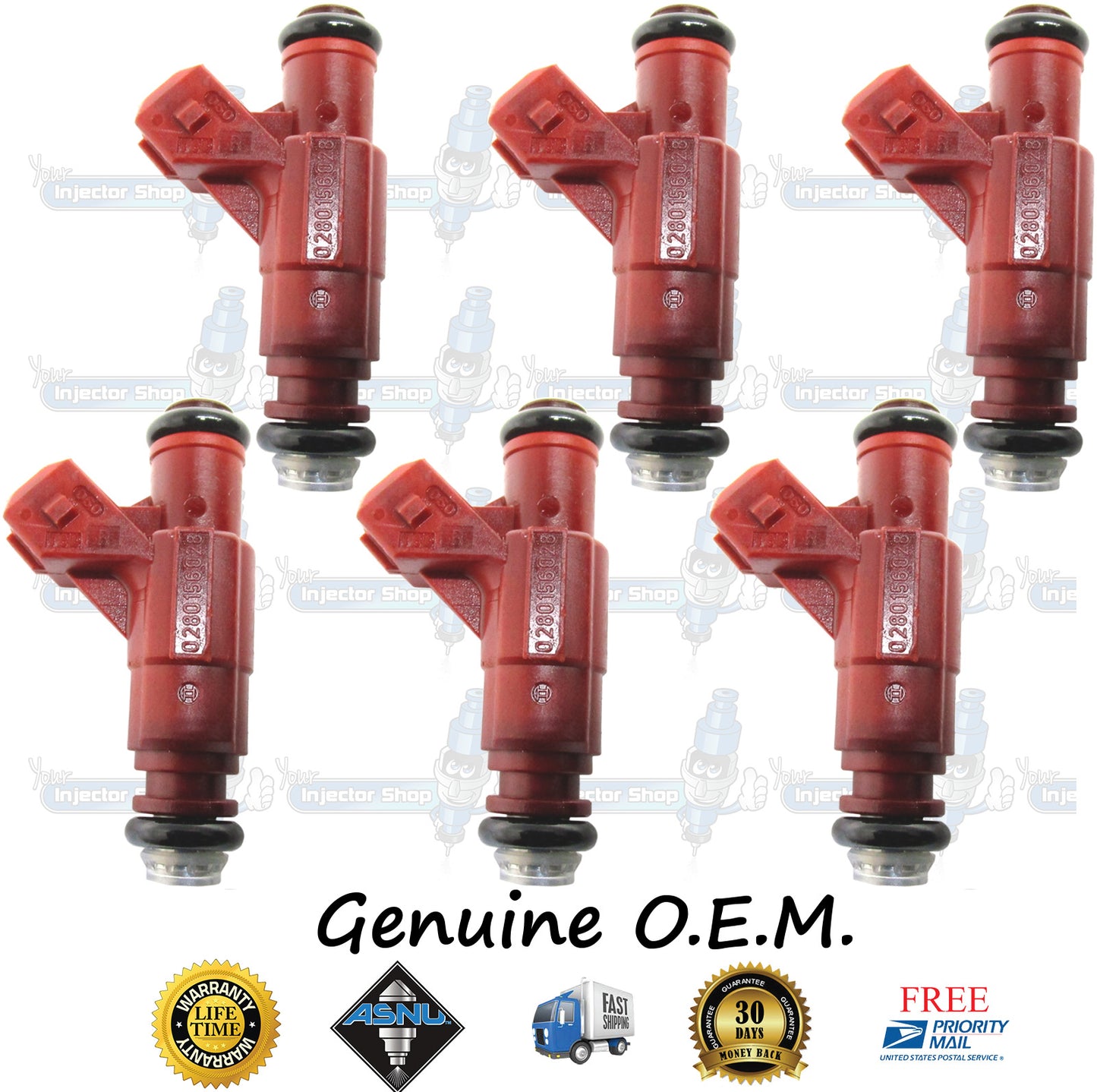 6x Genuine Ford Mercury 1L2E-C5A Fuel Injectors 0280156028 Bosch 4.0L Flex SOHC V6
