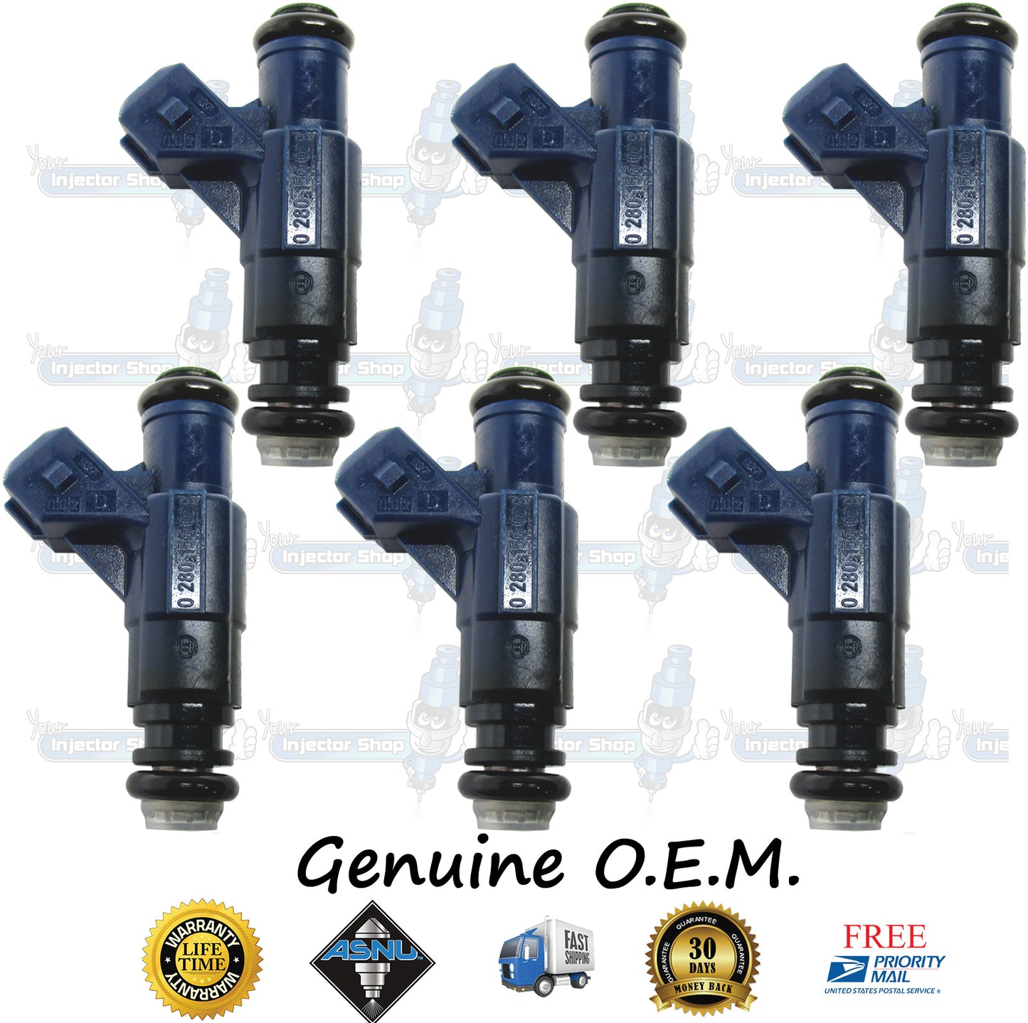6x Genuine Ford Mercury Mazda 1L2E-B5A Fuel Injectors 0280156029 Bosch 4.0L SOHC V6