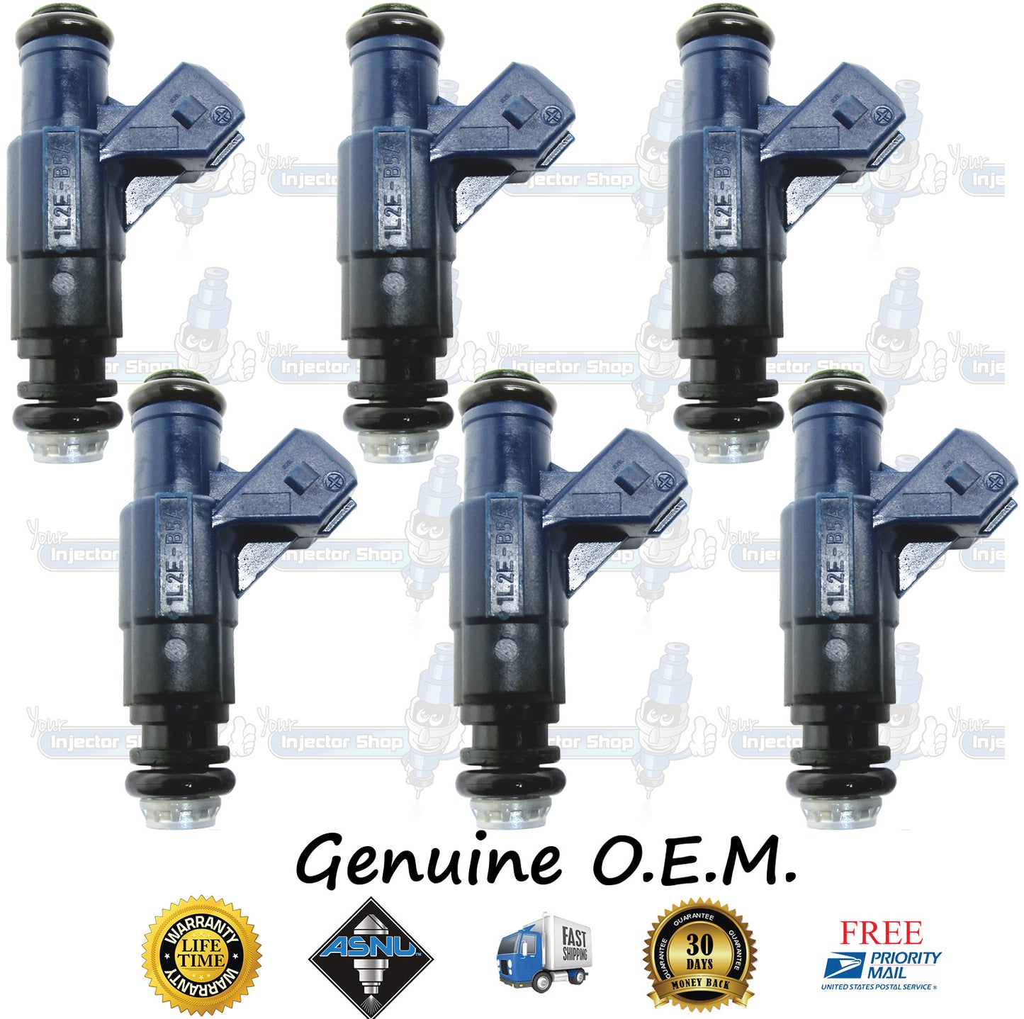 6x Genuine Ford Mercury Mazda 1L2E-B5A Fuel Injectors 0280156029 Bosch 4.0L SOHC V6