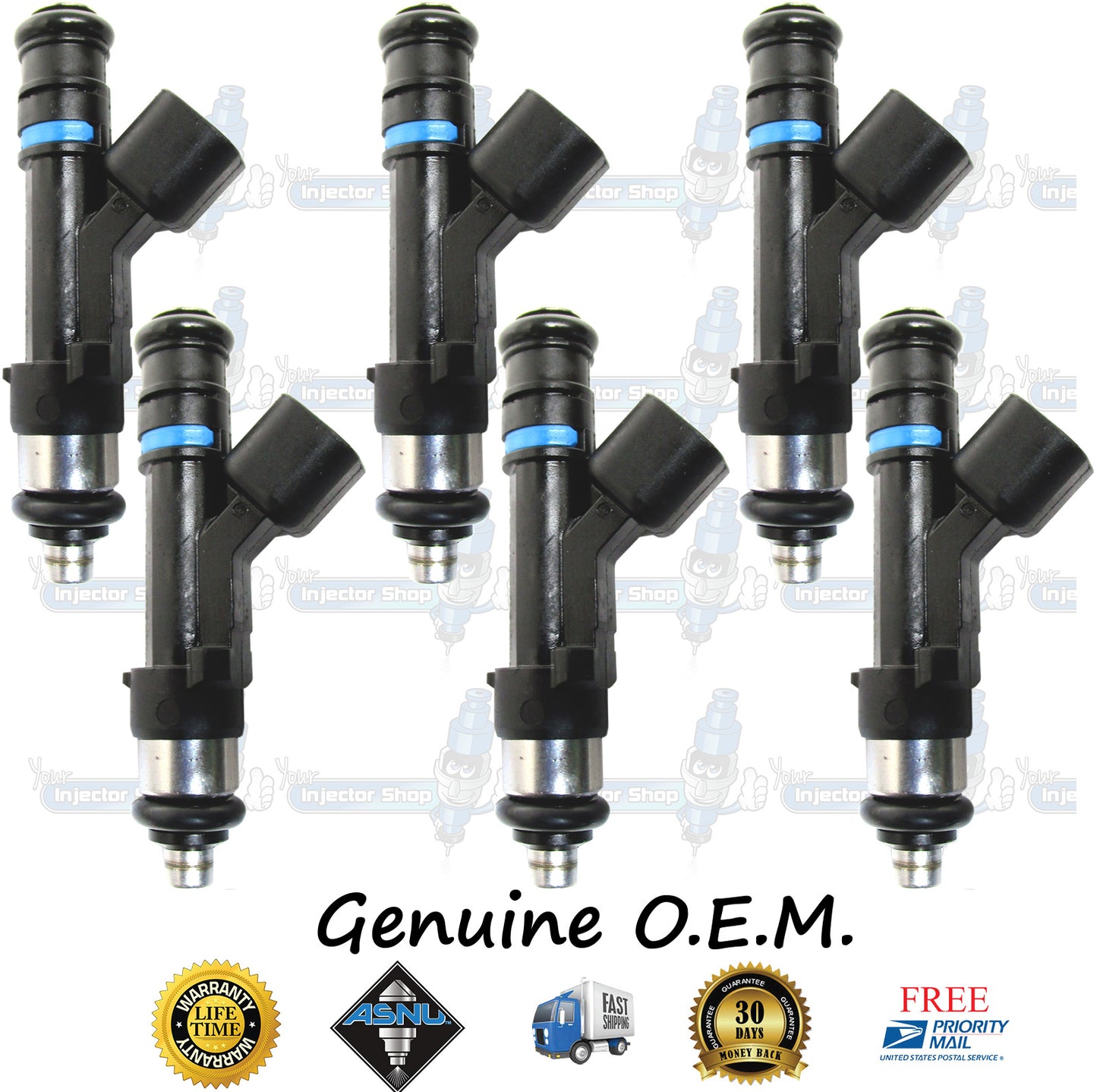 6x Genuine Mopar Fuel Injectors 53032701AA Bosch 0280158020 3.7L SOHC V6