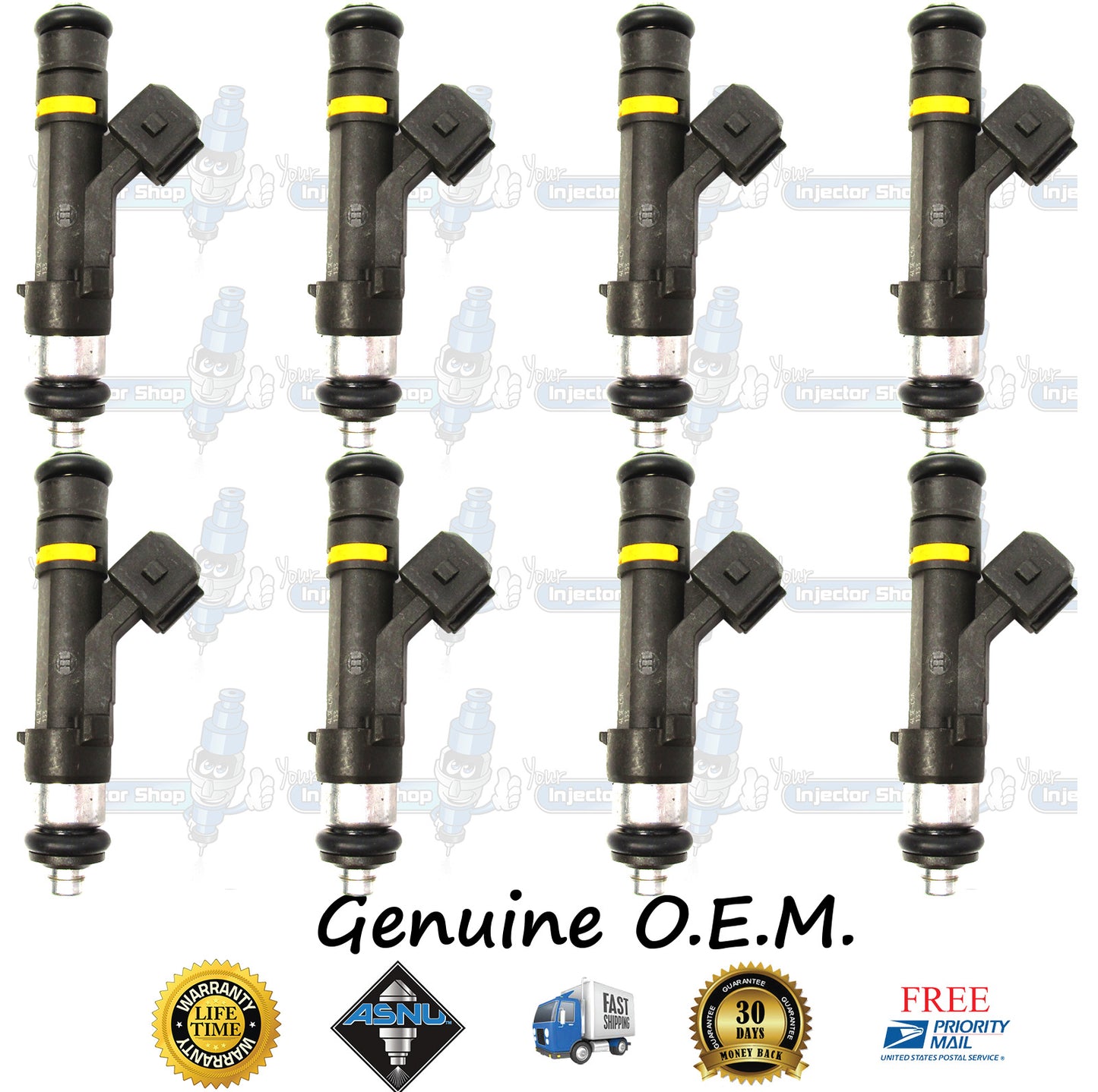 8x Genuine Ford Fuel Injectors 4L3E-C5A Bosch 0280158044 5.4L SOHC V8