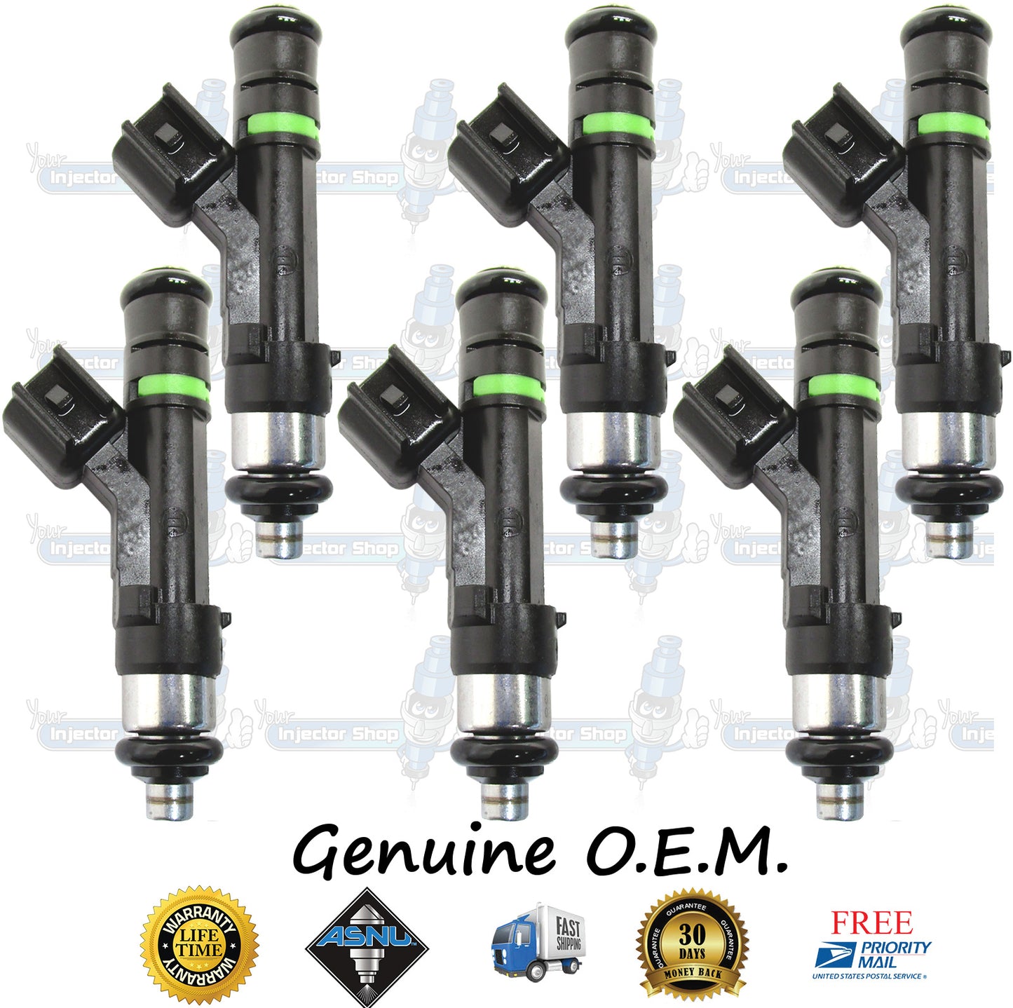 6x Genuine Ford Fuel Injectors 6E5E-A5B Bosch 0280158075 3.0L DOHC V6 Duratec