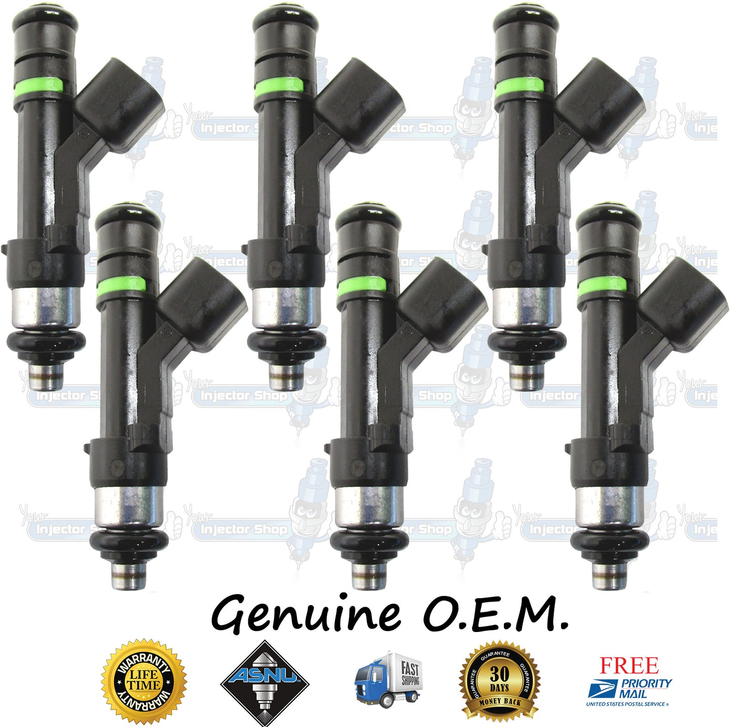 6x Genuine Ford Fuel Injectors 6E5E-A5B Bosch 0280158075 3.0L DOHC V6 Duratec