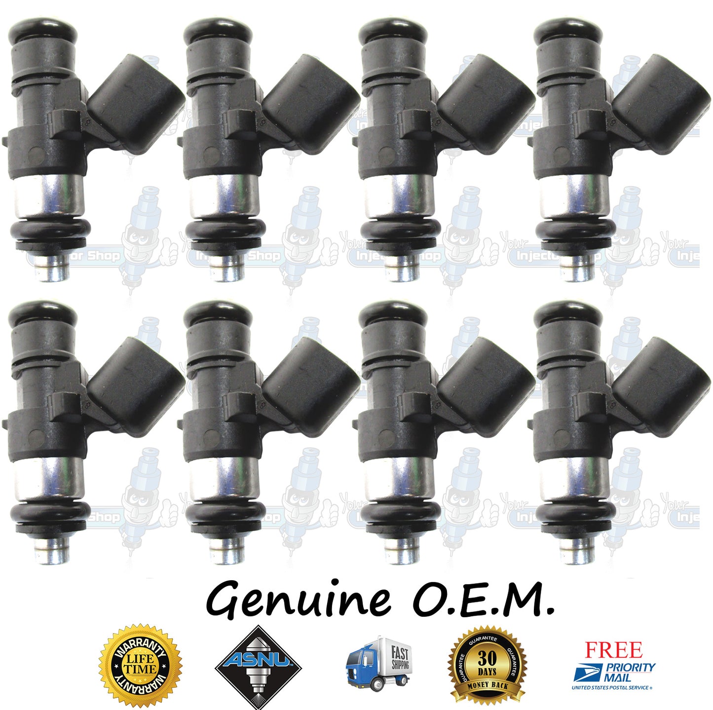 8x Genuine GM Fuel Injectors 12580579 Bosch 0280158077 5.3L DOHC V8 LS4 89017704