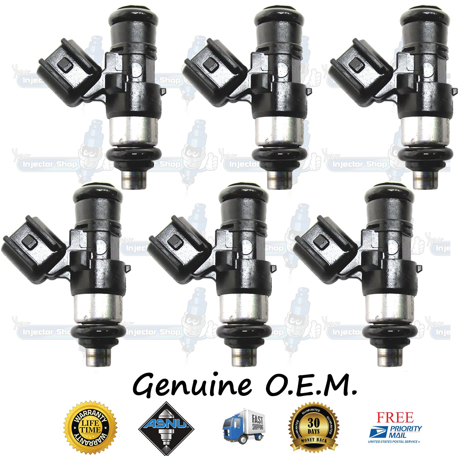 6x Delphi Genuine Fuel Injectors 12573427 – 2006-2008 Buick Lucerne 3.8L V6 (Reman)