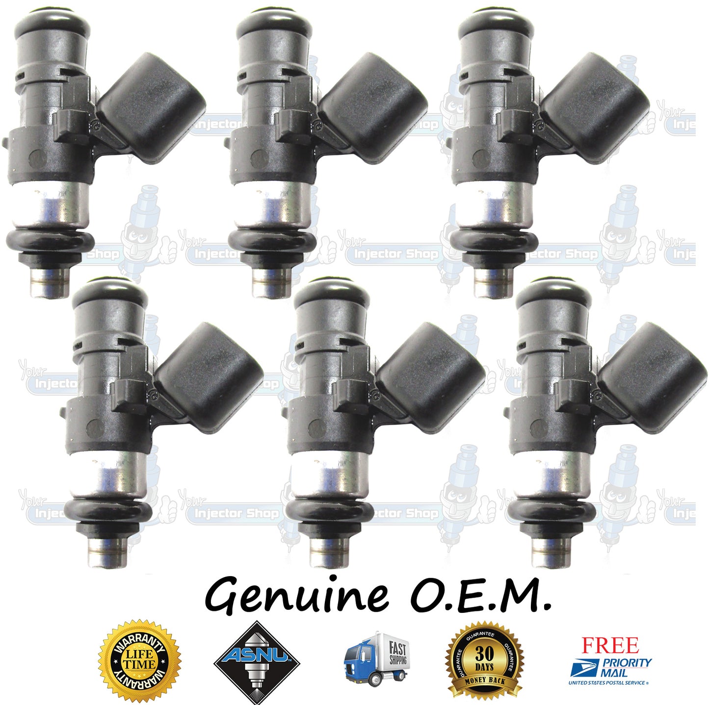 6x Genuine Ford Fuel Injectors 7T4E-C5A Bosch 0280158091 3.5L DOHC V6 Duratec Ti-VCT