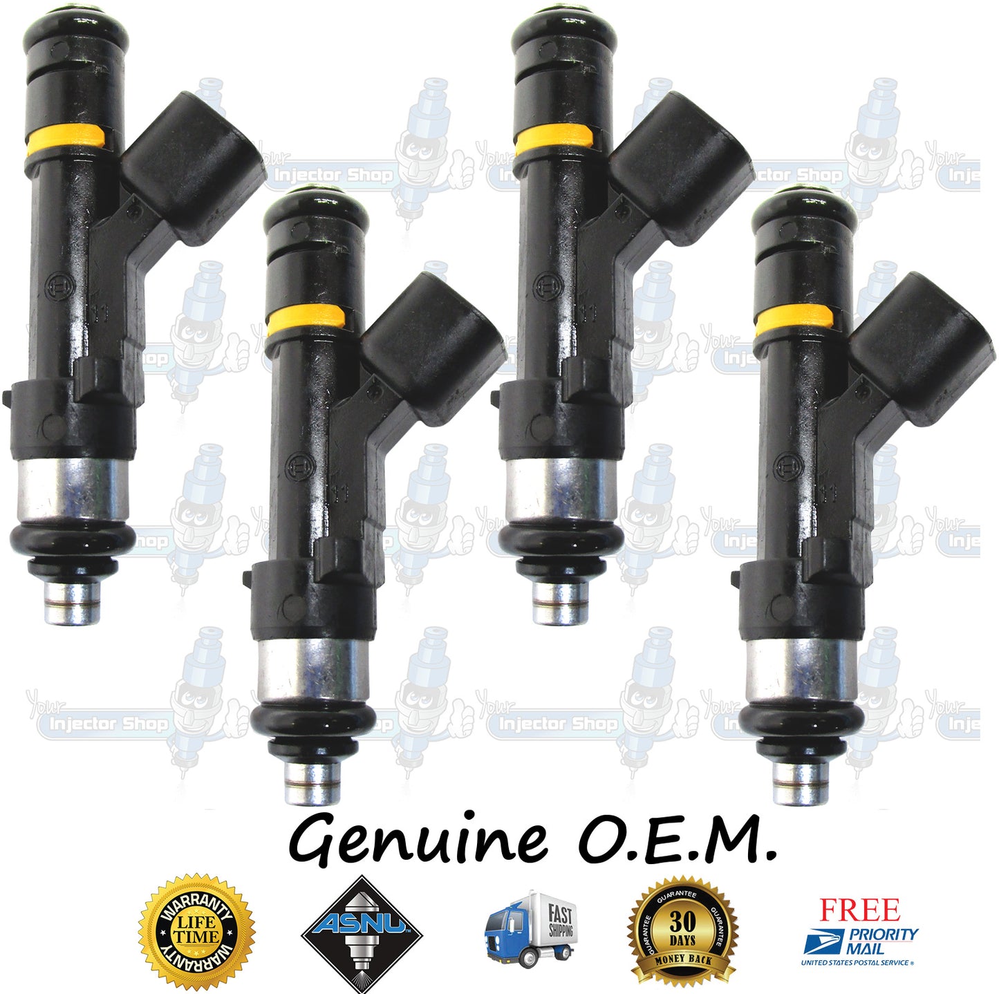 4x Genuine Mazda Fuel Injectors L3G5-13-250 6M8G-BA Bosch 0280158103 2.0L 2.3 DOHC L3