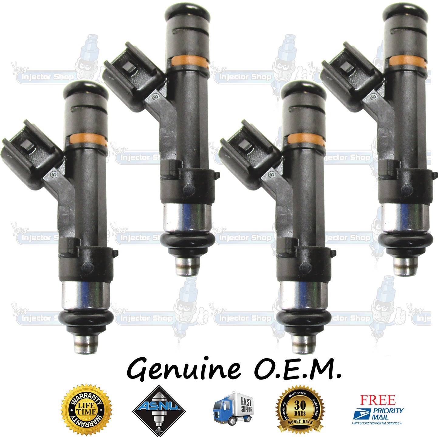 4x Genuine Ford Fuel Injectors 7L5G-AB Bosch 0280158105 2.3L DOHC Duratec