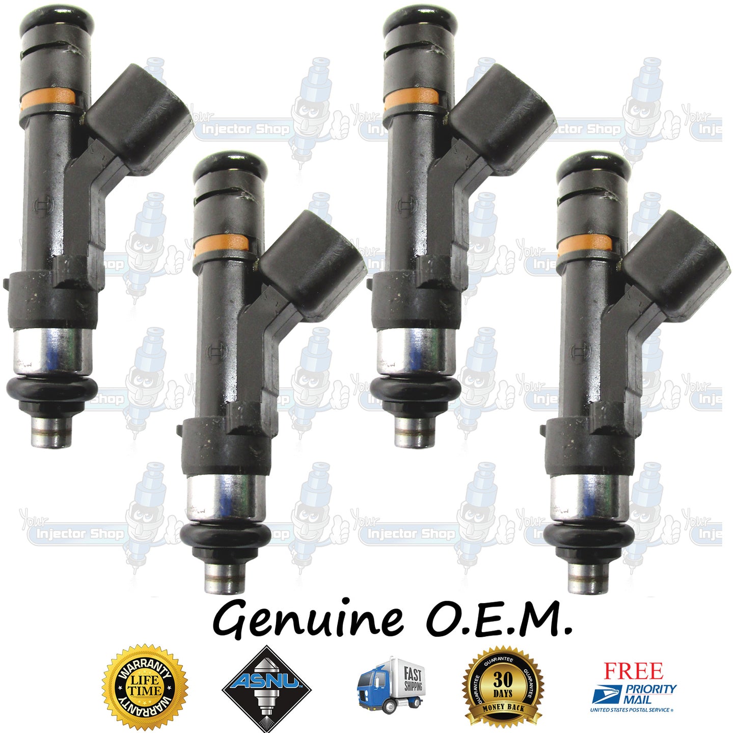 4x Genuine Ford Fuel Injectors 7L5G-AB Bosch 0280158105 2.3L DOHC Duratec