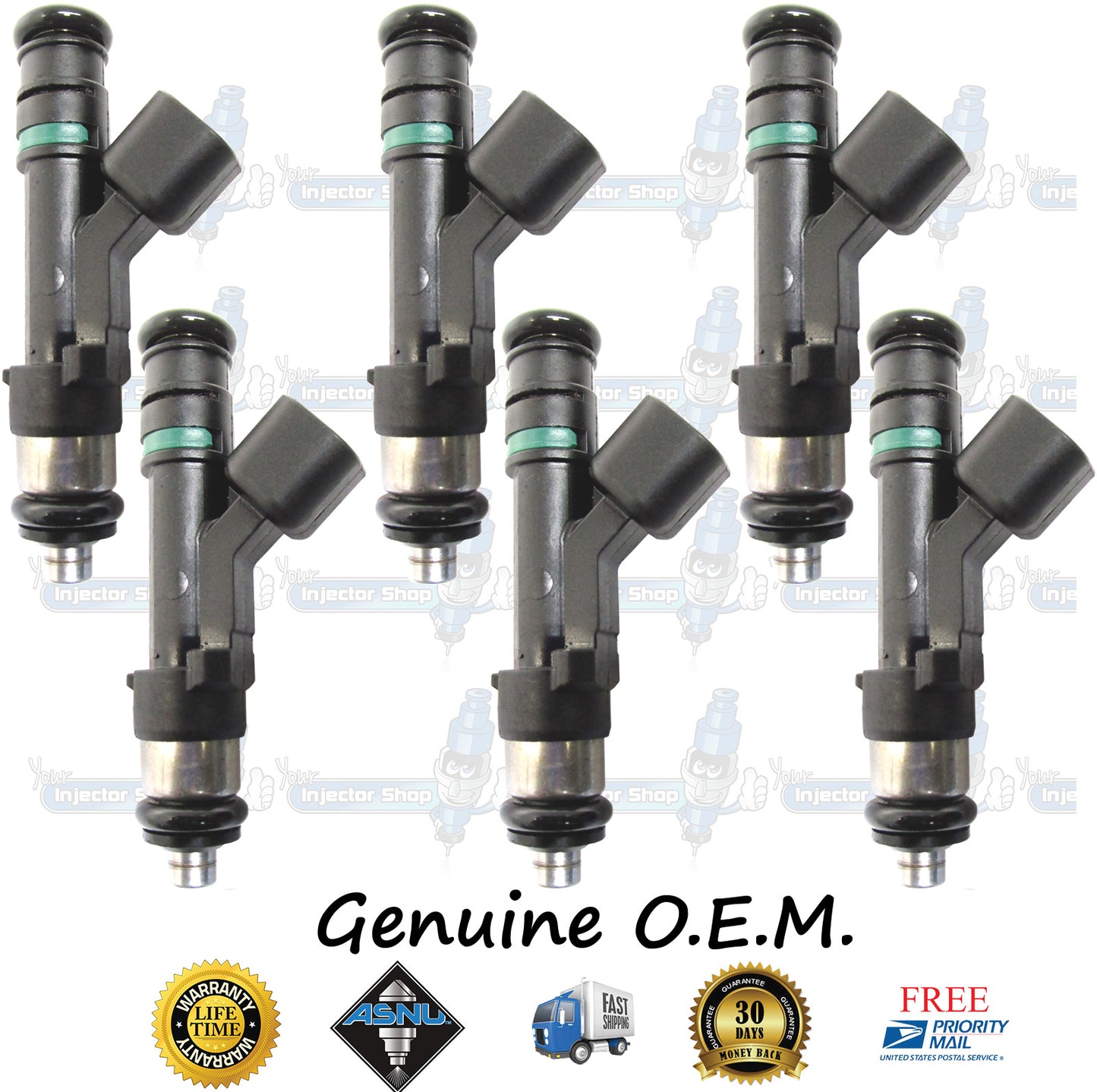 6x Genuine Mopar Chrysler Dodge Jeep 04861667AA Fuel Injectors 0280158119 Bosch 3.8L OHV V6 231CID