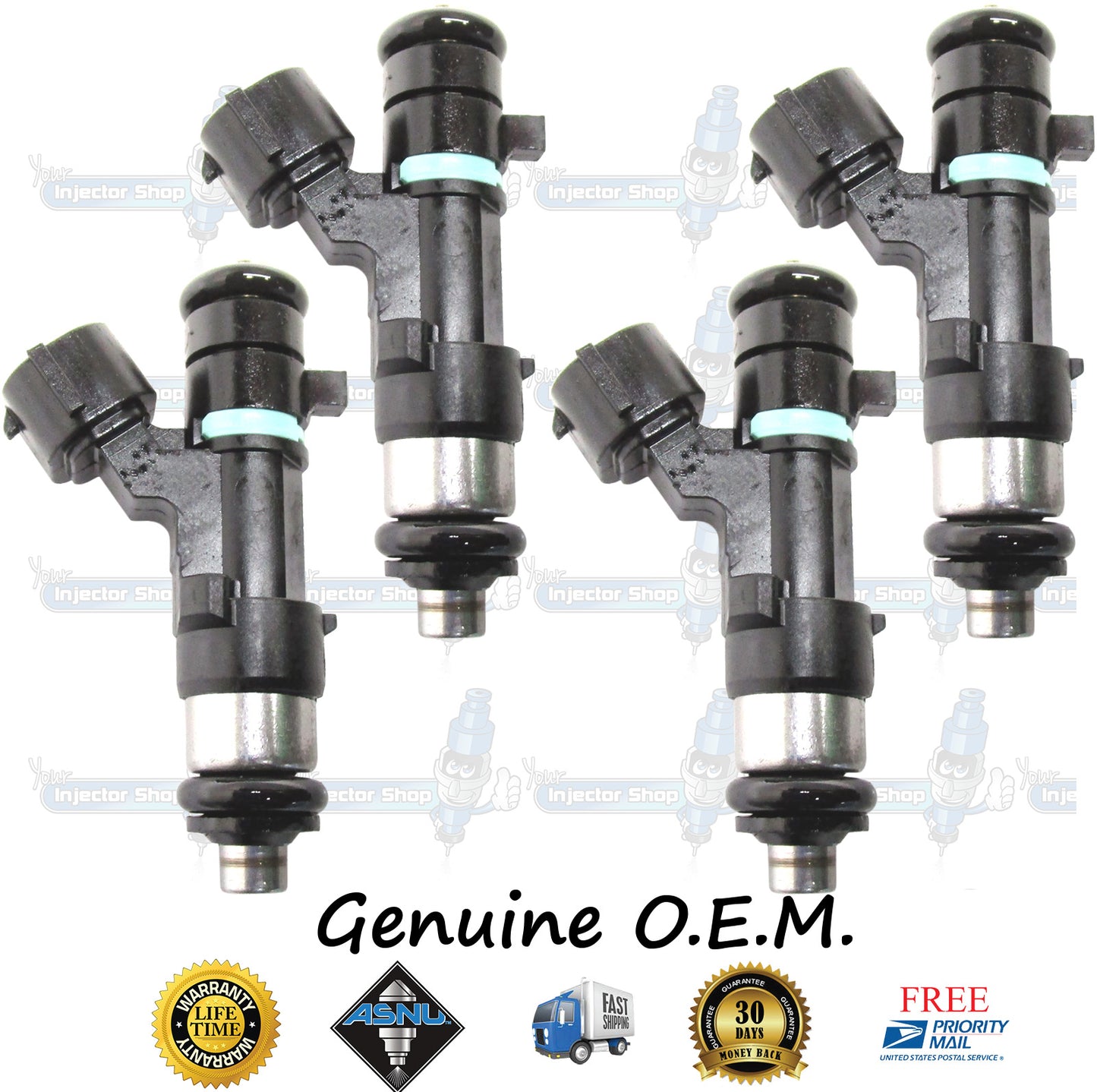4x Genuine Nissan Fuel Injectors 16600-JA000 16600-JA00B Bosch 0280158130 2.5L DOHC QR25DE