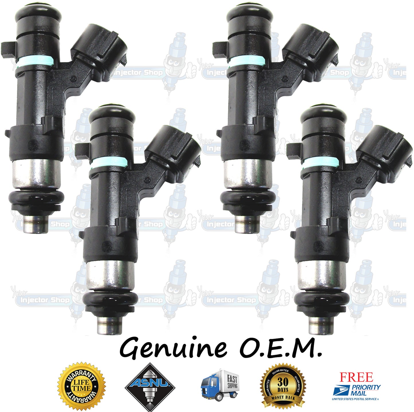 4x Genuine Nissan Fuel Injectors 16600-JA000 16600-JA00B Bosch 0280158130 2.5L DOHC QR25DE