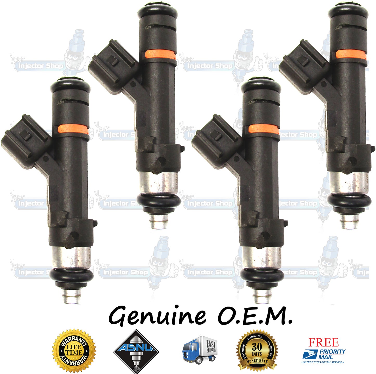 4x Genuine Ford Lincoln Fuel Injectors 8S4G-AA Bosch 0280158179 2.0L DOHC Duratec