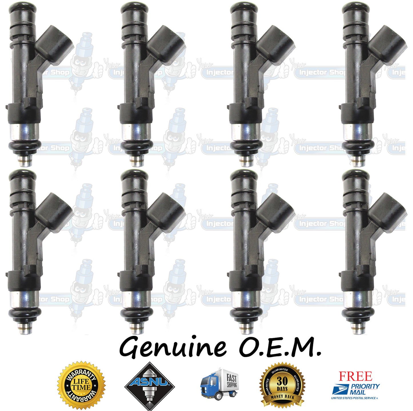 8x Genuine Ford Fuel Injectors BR3E-E5A Bosch 0280158227 5.0L Coyote DOHC V8