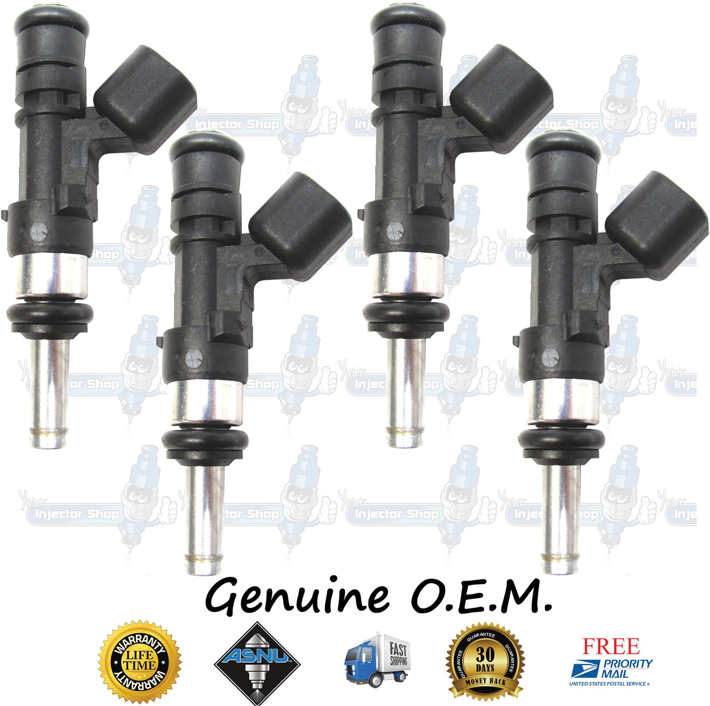 4x Genuine Fiat Mopar Fuel Injectors 04627652AA Bosch 0280158300 1.4L SOHC Turbo Multiair