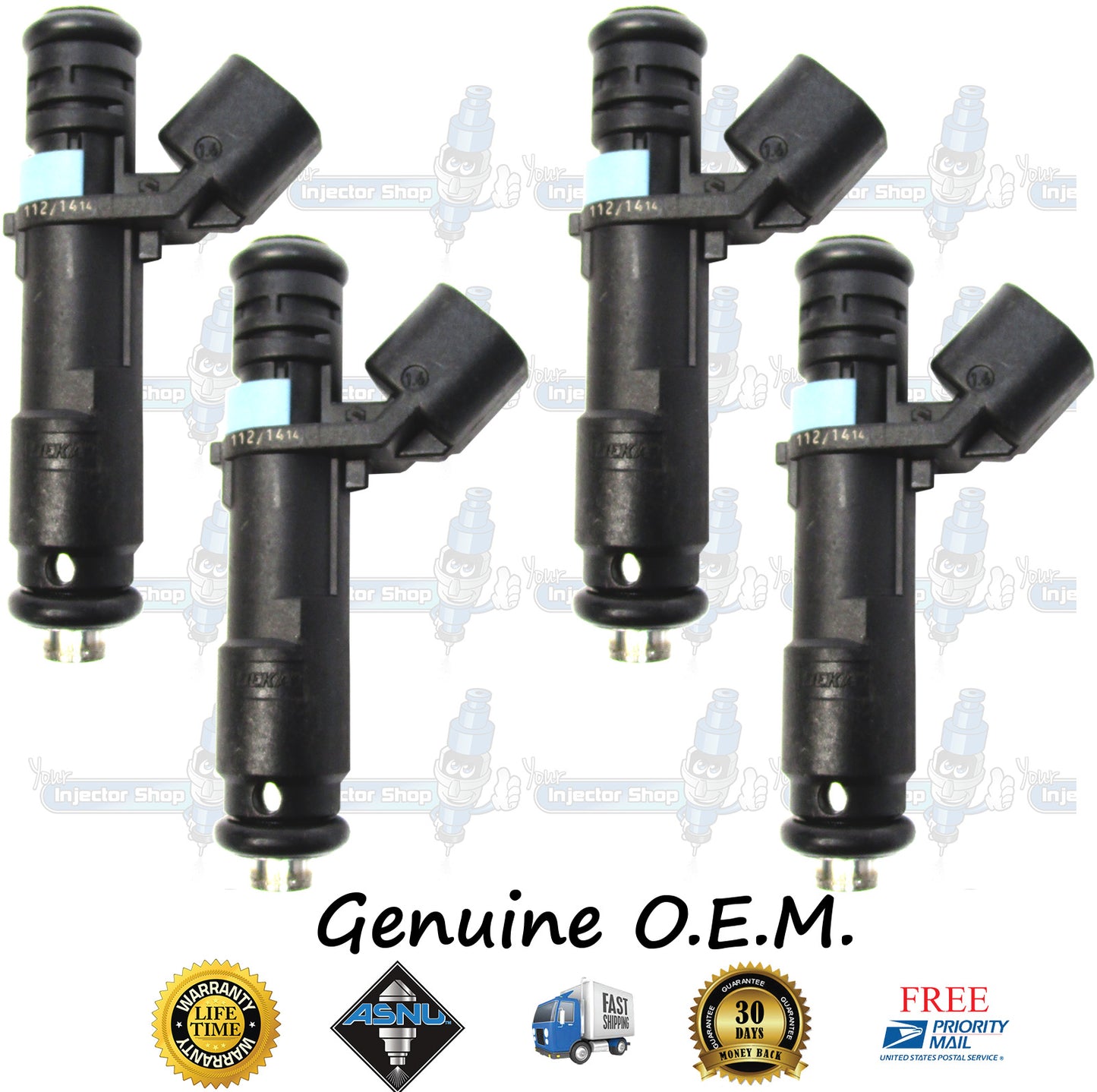 4x Genuine Mopar Fuel Injectors 04593986AA Siemens 2.0L 2.4L DOHC Tigershark Multiair