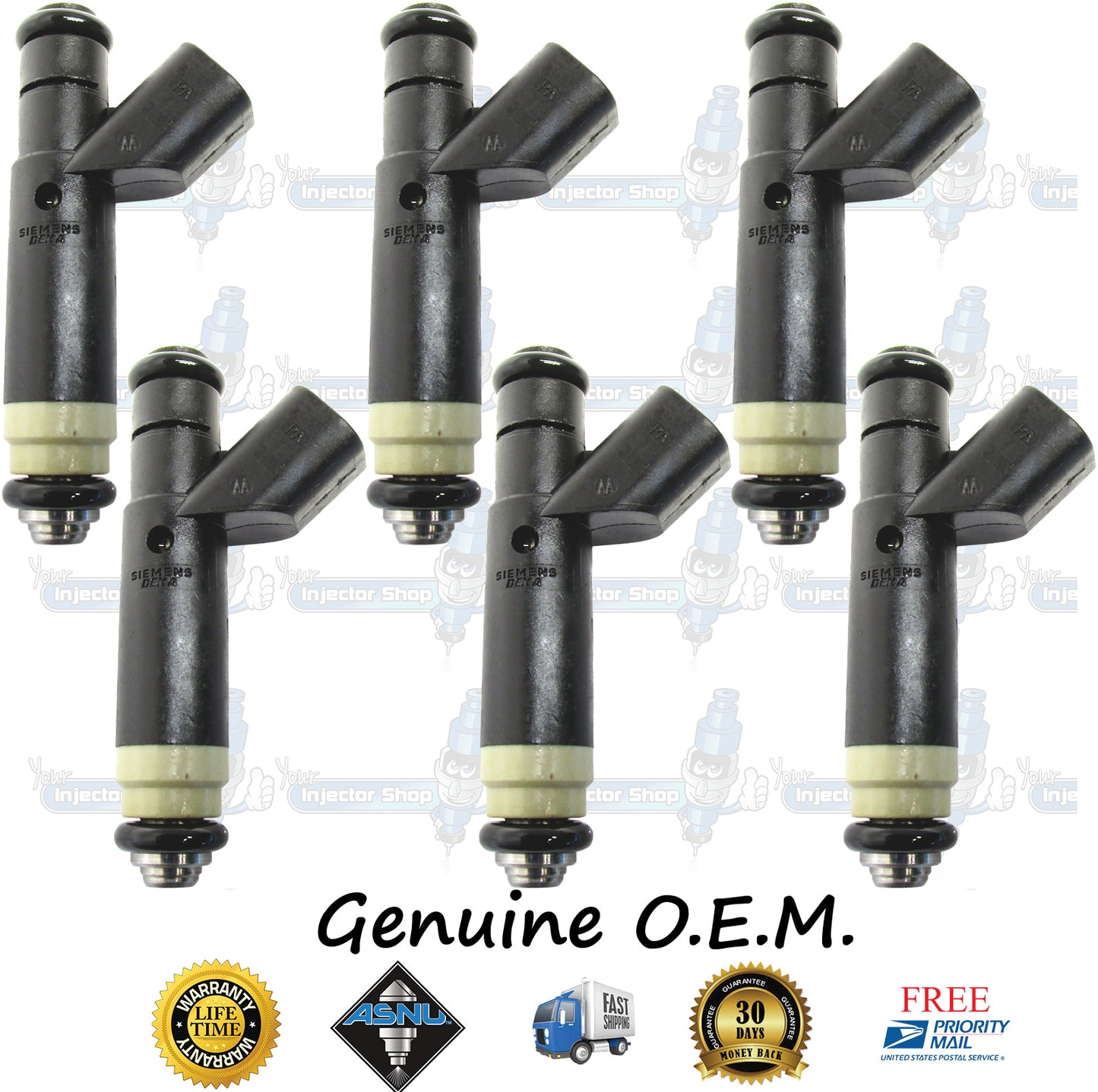 6x Genuine Mopar Fuel Injectors 04861238AB Siemens 3.8L OHV V6 ERH