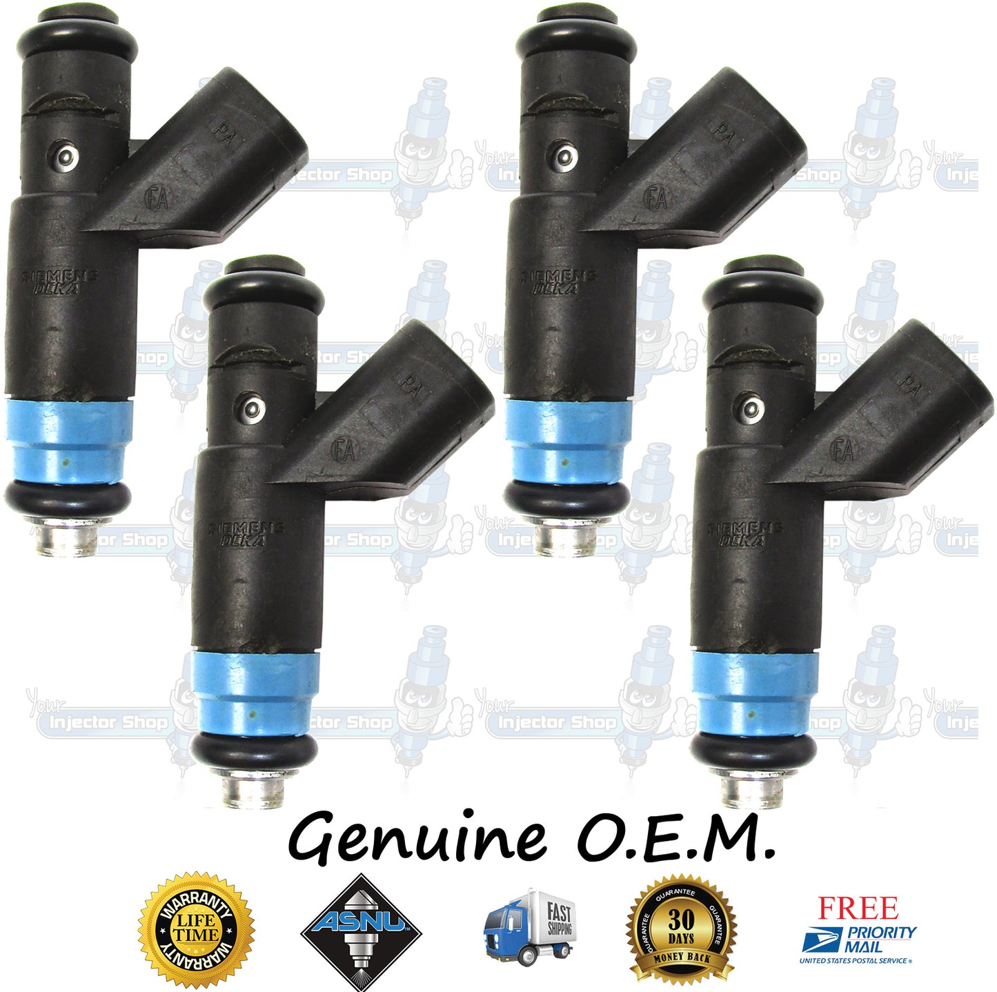 4x Genuine Mopar Fuel Injectors 04891574AB Siemens 2.4L DOHC I4 EDV EDT Turbocharged