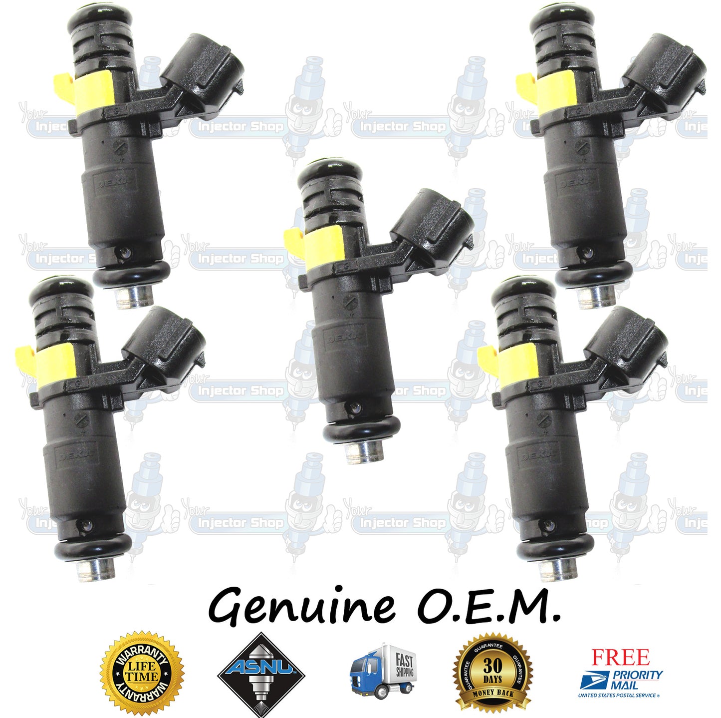 5x Genuine Volkswagen Fuel Injectors 07K906031B Siemens 2.5L I5 DOHC EA855
