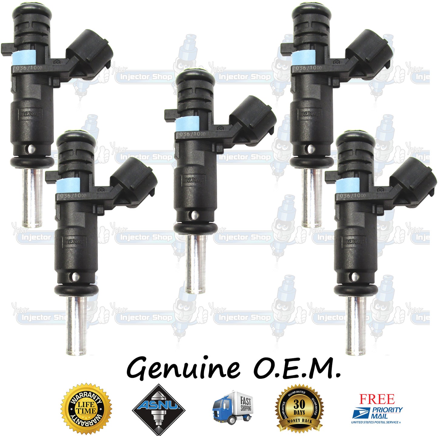 5x Genuine Volkswagen Fuel Injectors 07K906031C Siemens 2.5L I5 DOHC BPS