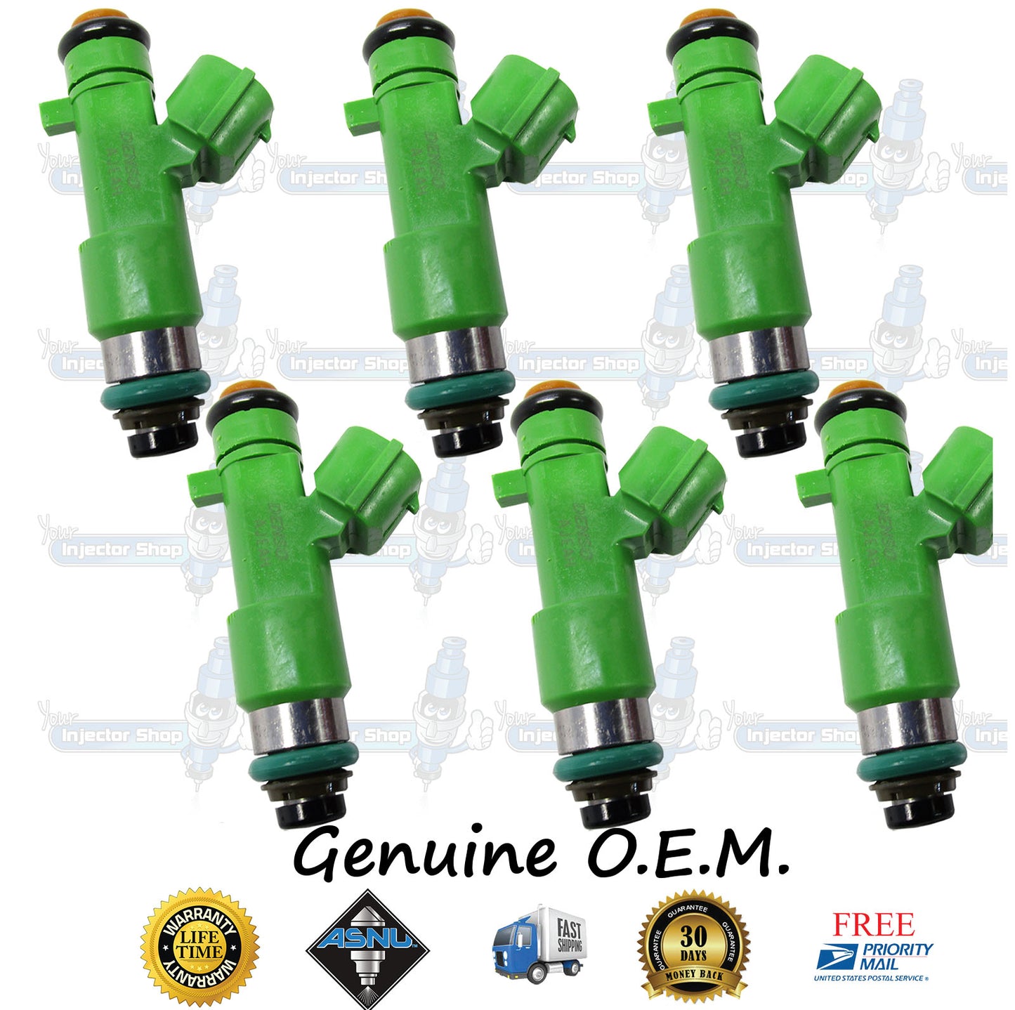 6x Genuine Nissan Fuel Injectors 16600-JK20A Denso 0940 VQ35HR 3.5L V6 12 Hole Nozzle
