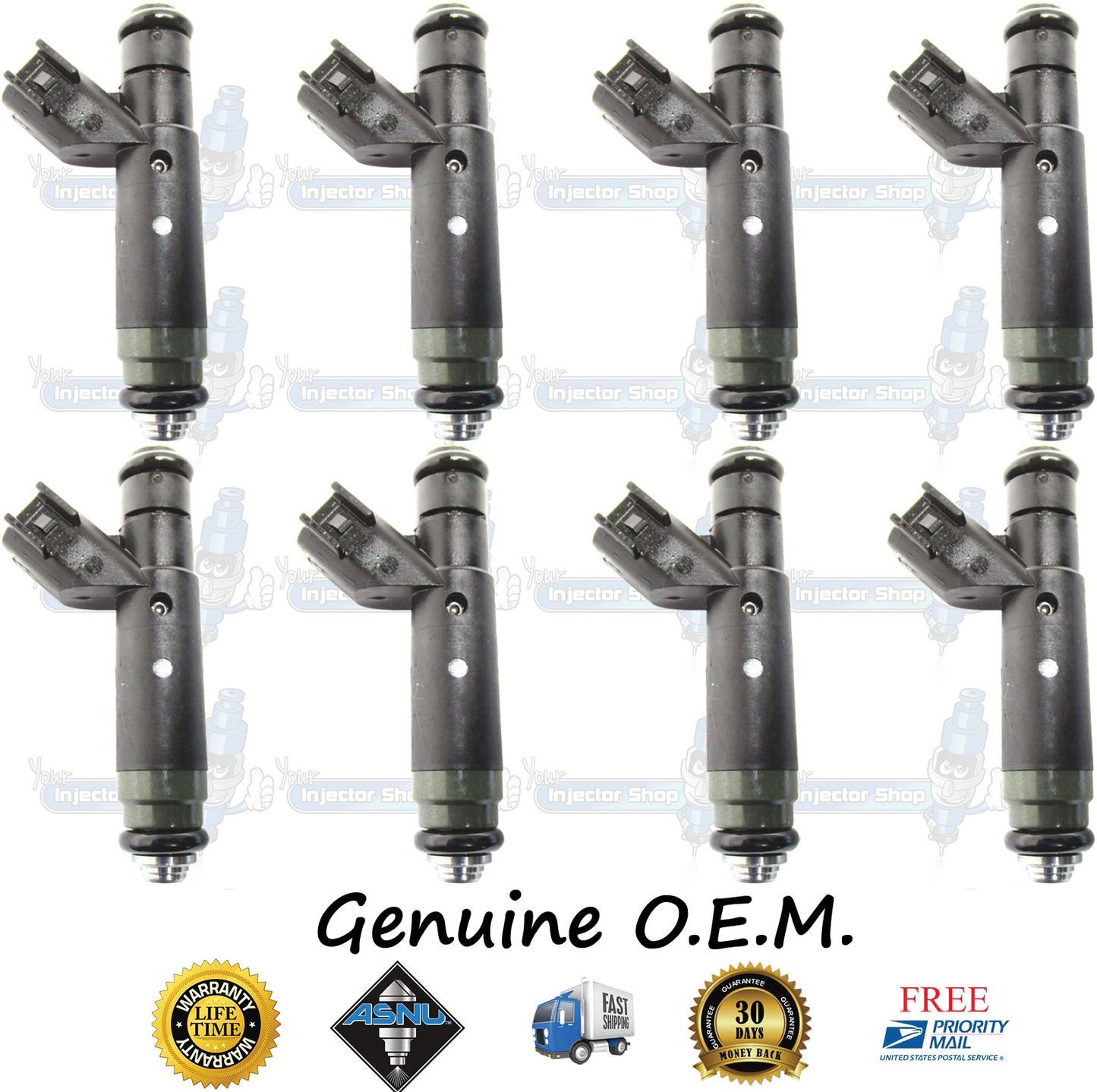 8x Genuine Cadillac GM Fuel Injectors 12567448 Siemens 4.6L DOHC V8 LH2