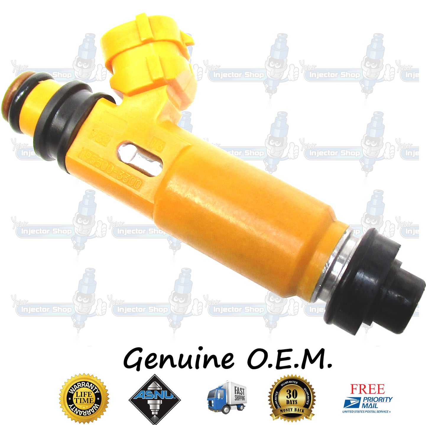 6x Genuine Mitsubishi Fuel Injectors MD337900 Denso 195500-3300 3.5L SOHC NA 6G74 24 Valve