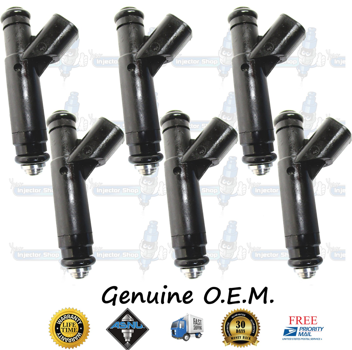 6x Genuine Ford Fuel Injectors 1F2E-B4A XF2E-C4B Siemens 3.8L OHV Essex V6