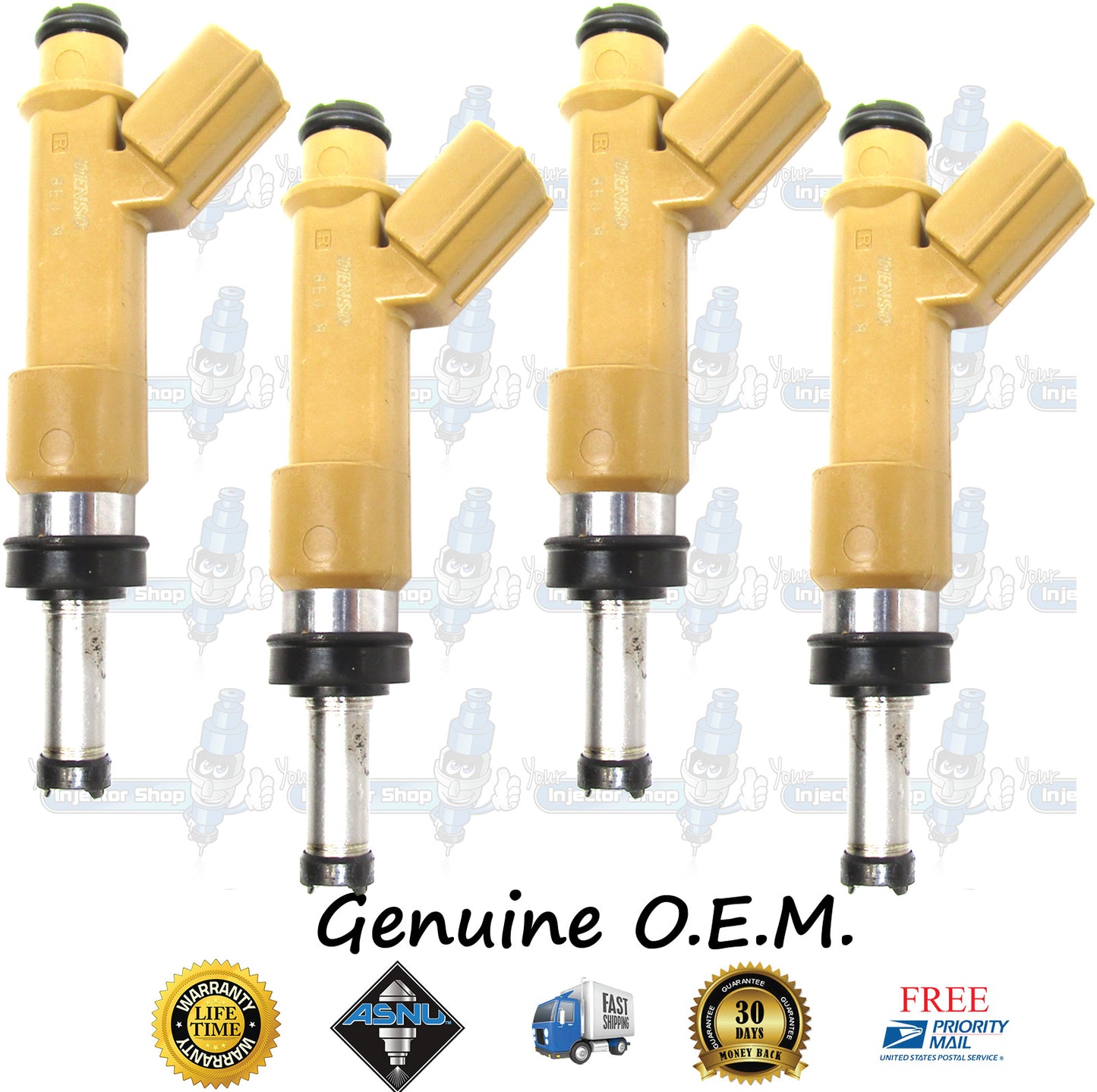 4x Genuine Toyota Fuel Injectors 23250-0T020 23250-01020 Denso 1.8L DOHC NA 2ZR-FE