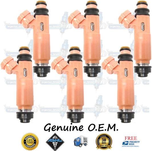 6x Genuine Toyota 195500-4400 Fuel Injectors 23209-0A020 23250-20030 23209-20030 Denso 3.0L 3.3L V6 DOHC NA 3MZ-FE