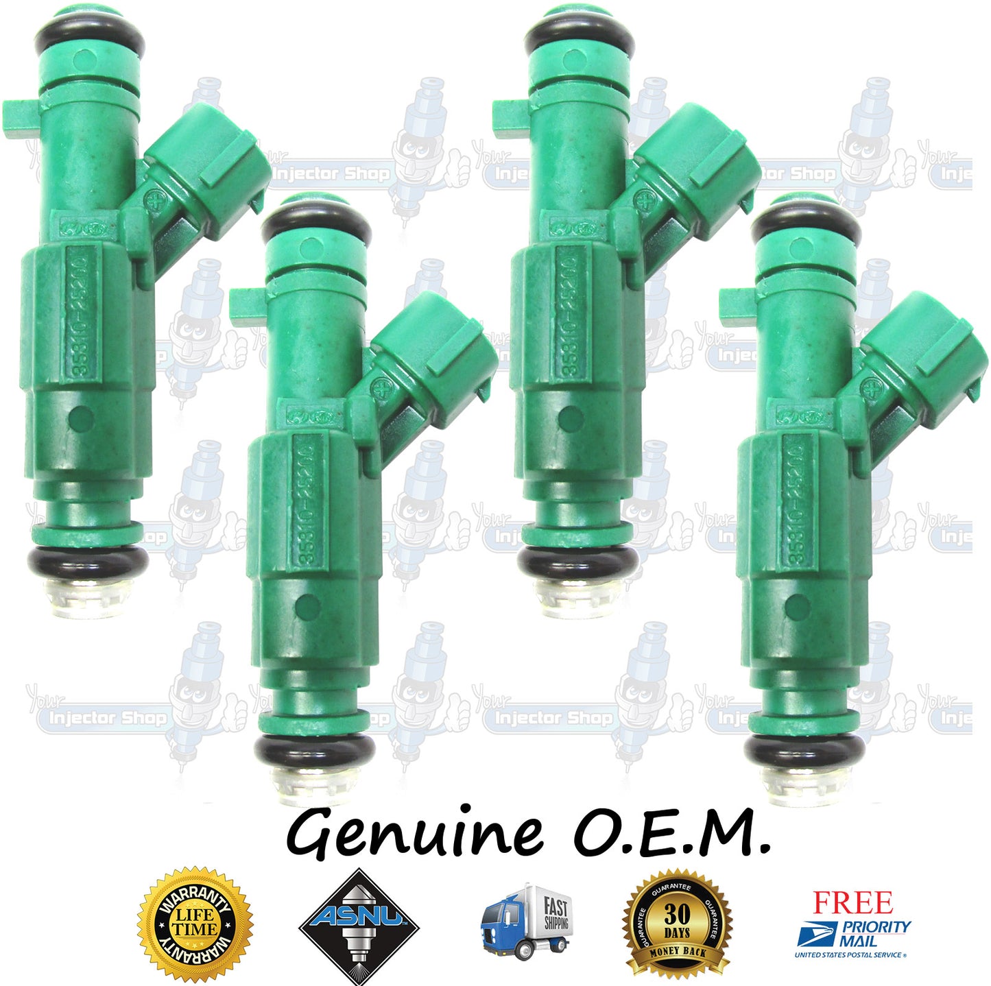 4x Genuine Hyundai Kia Fuel Injectors 35310-25200 L021 2.4L I4 G4KC Theta