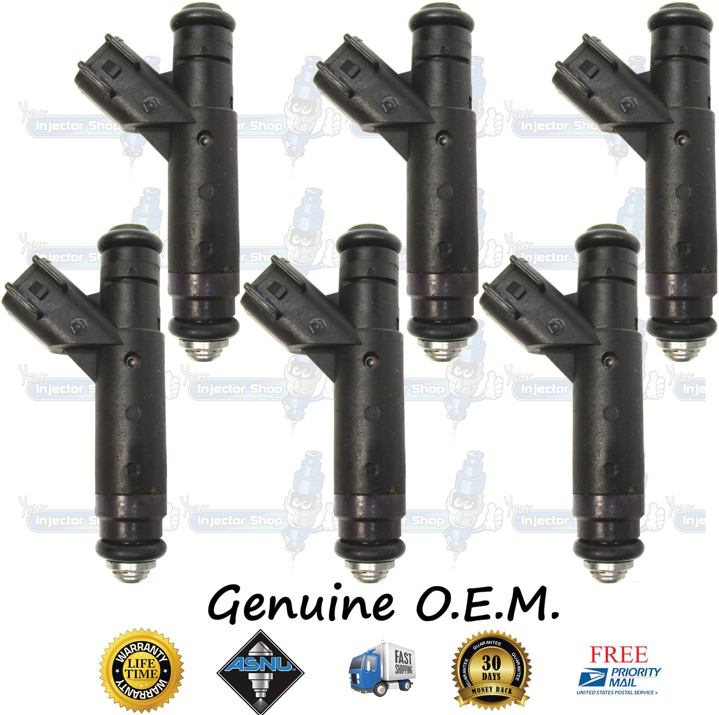 6x Genuine Ford Mercury Fuel Injectors 4F2E-A4B Siemens 3.9L Essex 4.2L ESG-642 OHV V6