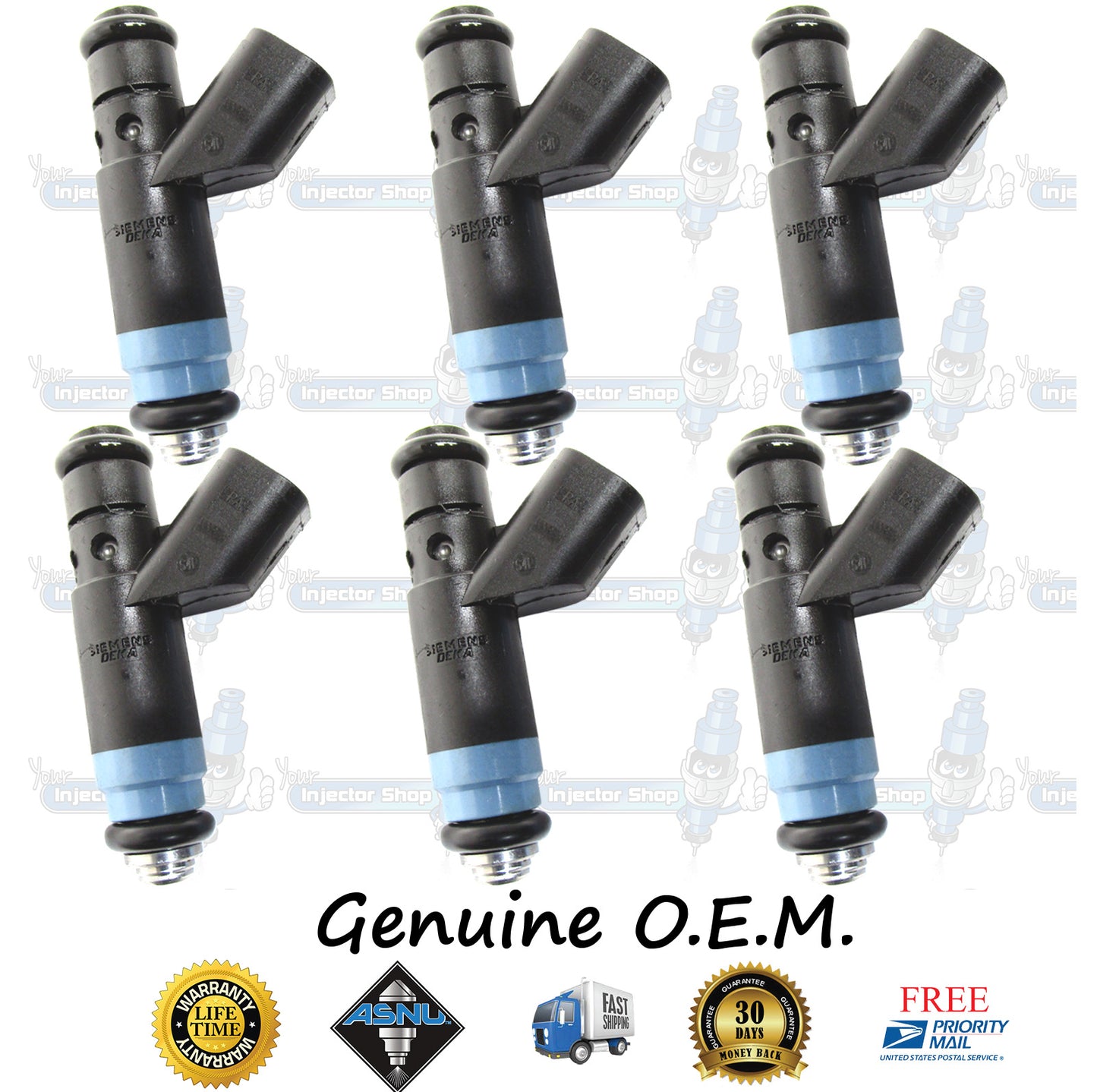 6x Genuine Ford Mercury Fuel Injectors 4F9E-D6B Siemens 3.0L DOHC V6 Duratec 30
