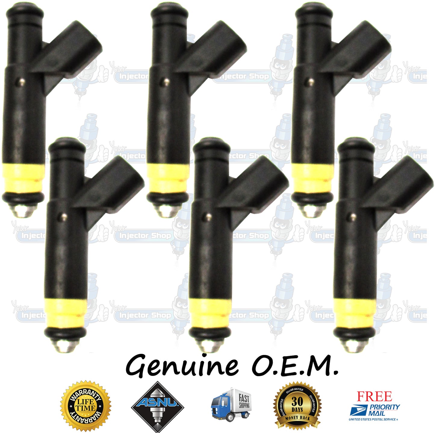 6x Genuine Ford Mazda Fuel Injectors 4L5E-A4C Siemens 3.0L OHV V6 182CID