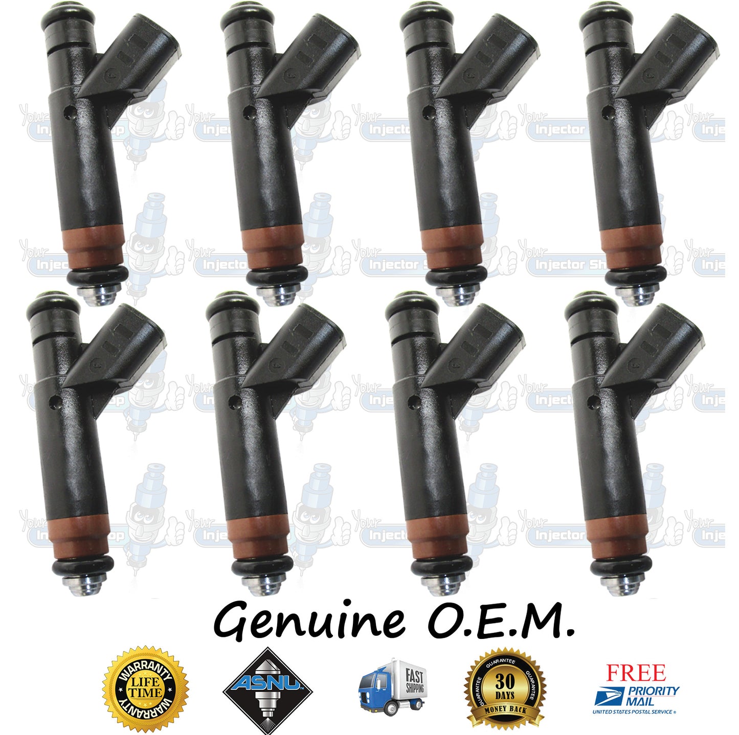8x Genuine Ford Mercury Fuel Injectors 4L8E-A4A Siemens 4.6L SOHC V8 281CID