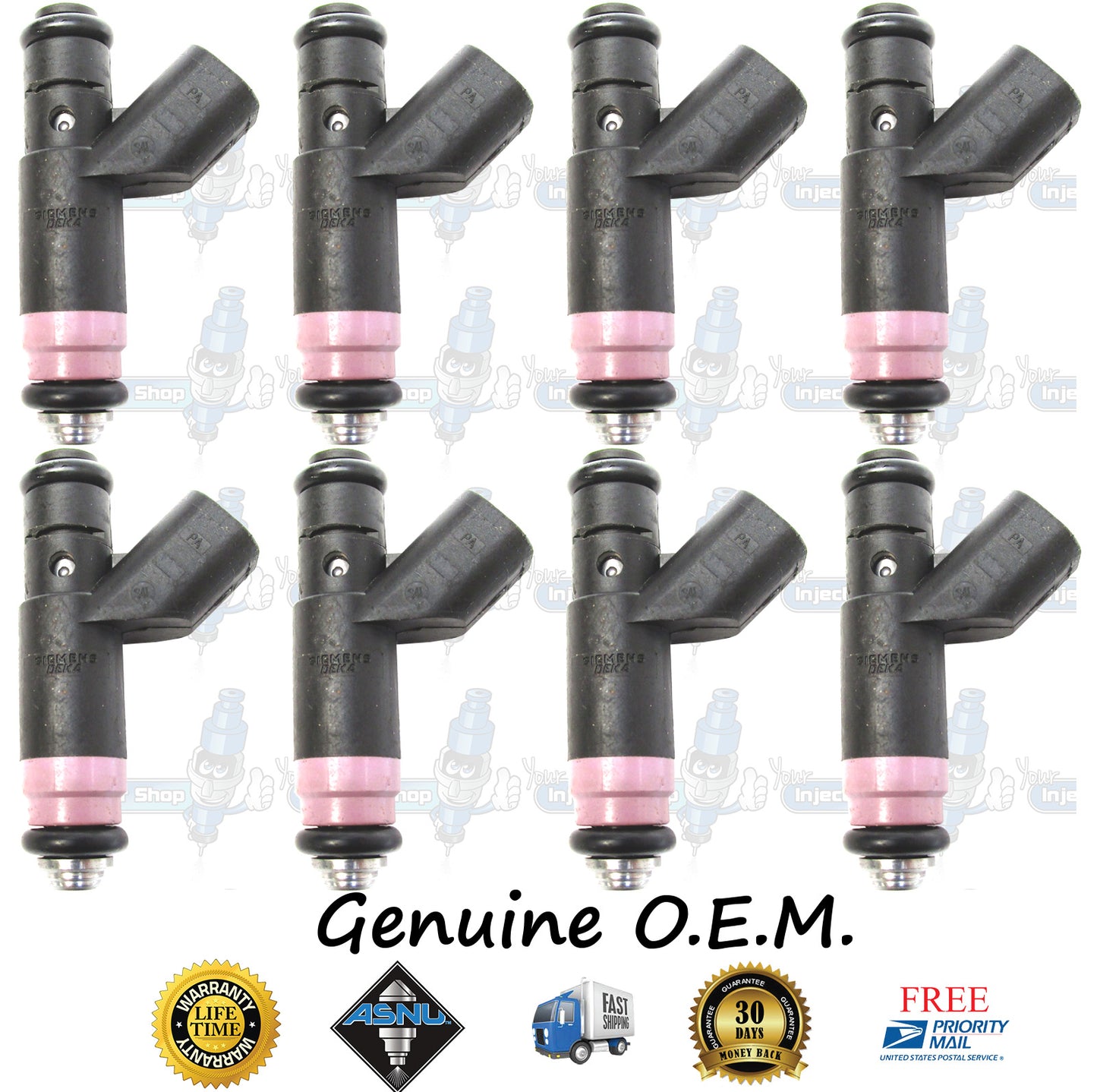 8x Genuine Mopar Dodge Fuel Injectors 53032713AA Siemens 5.7L OHV V8 345CID Hemi