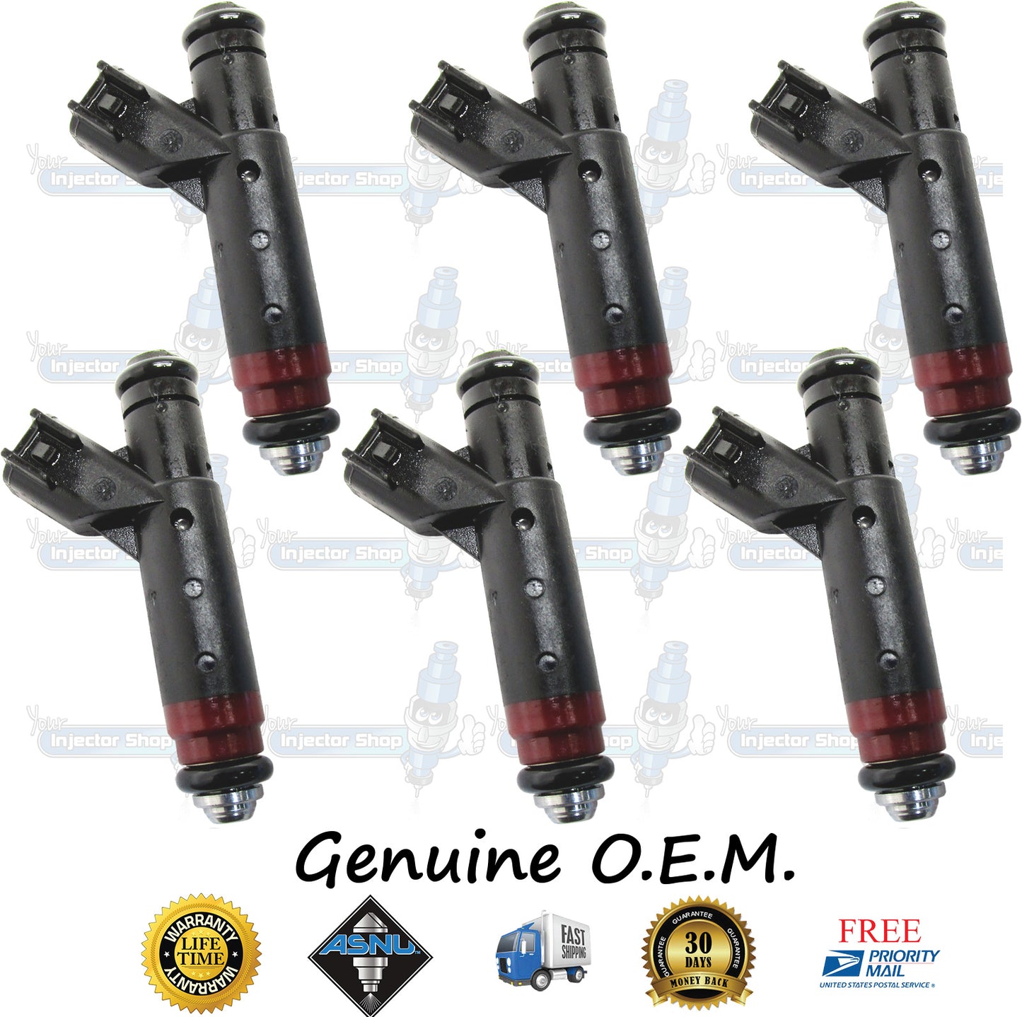 6x Genuine Ford Taurus Fuel Injectors 6F1E-A4A Siemens 3.0L OHV V6 182ID