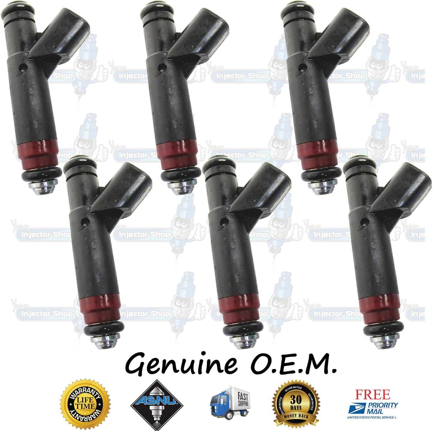 6x Genuine Ford Taurus Fuel Injectors 6F1E-A4A Siemens 3.0L OHV V6 182ID