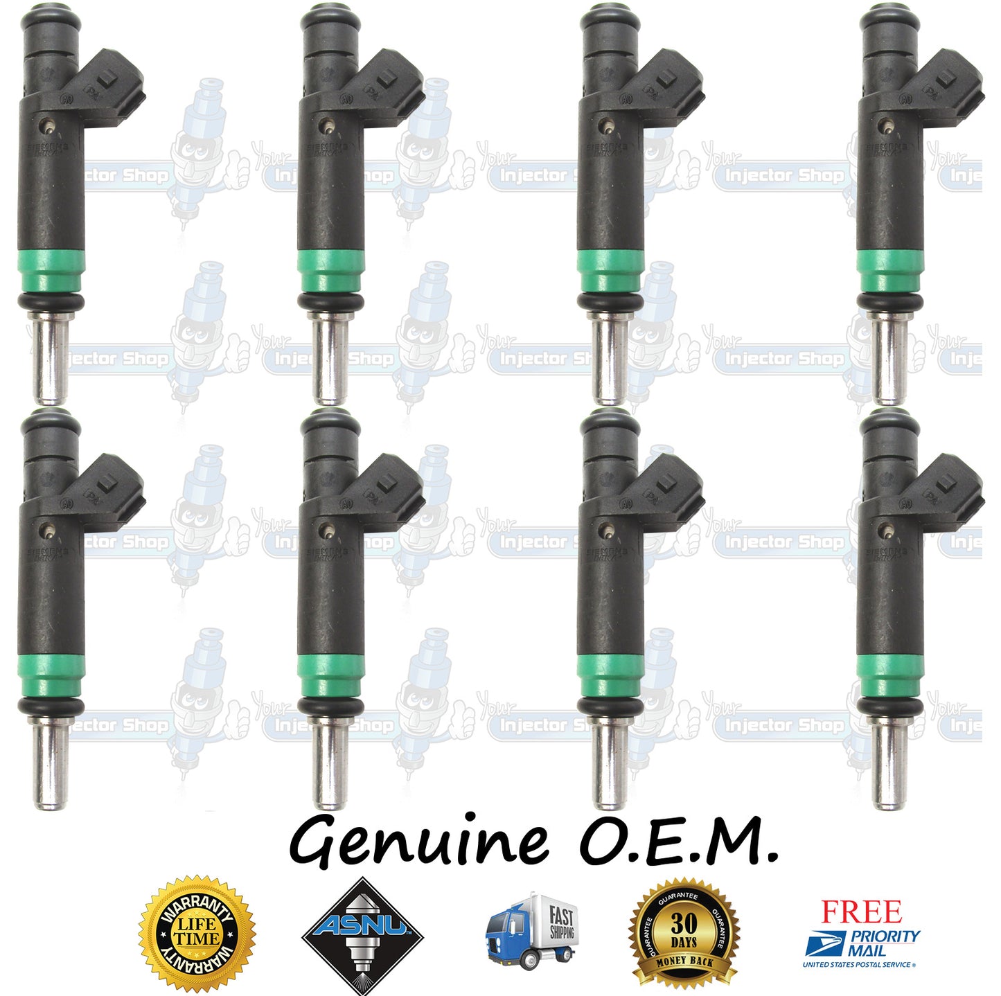 8x Genuine BMW 13-64-7-525-721 Fuel Injectors 7525721 Siemens 4.4L 4.8L DOHC N62 V8
