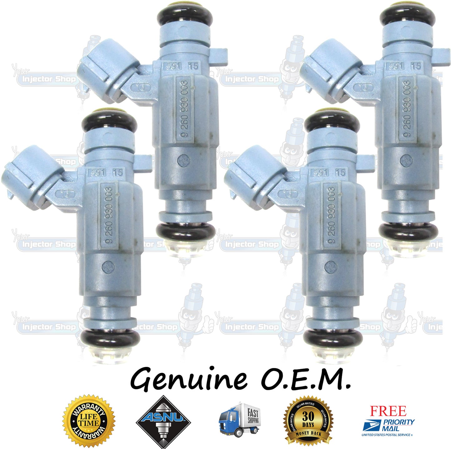 4x Genuine Hyundai Kia Fuel Injectors 35310-38010 9260930003 2.4L DOHC I4 G4JS Sirius